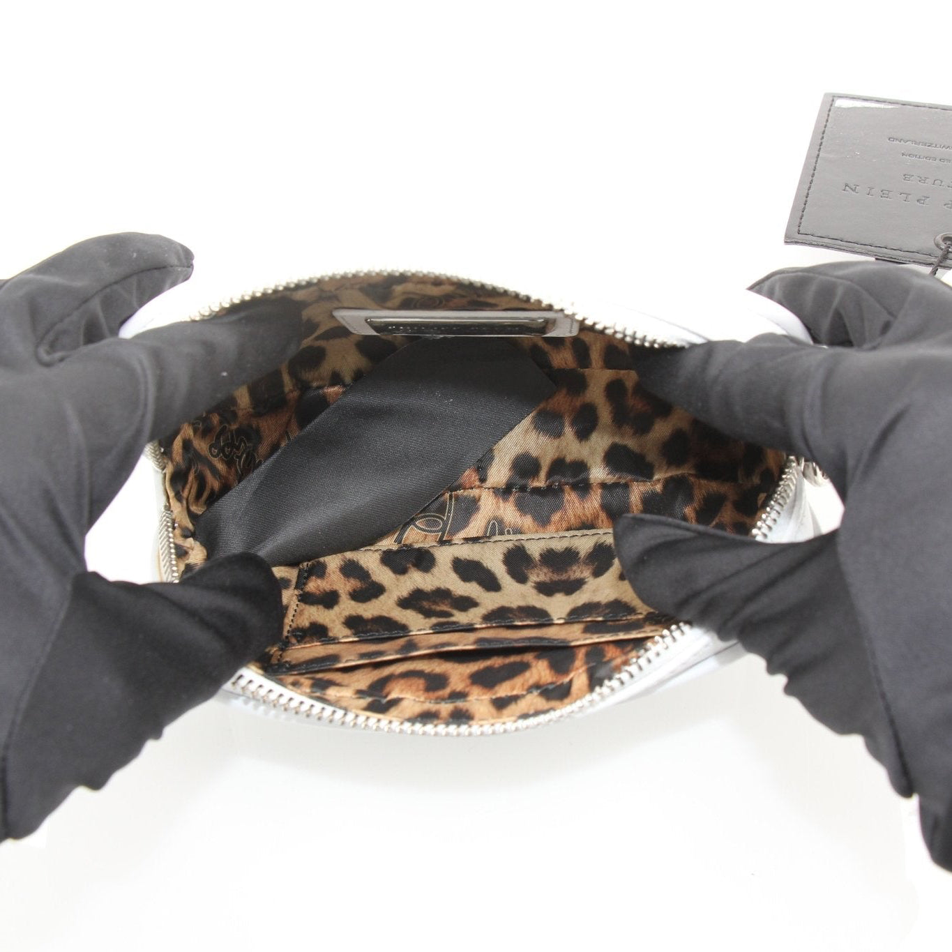 Gold & Beyond Philipp Plein shining clutch handbag with metallic finish and sleek design, featuring a compact, elegant style.