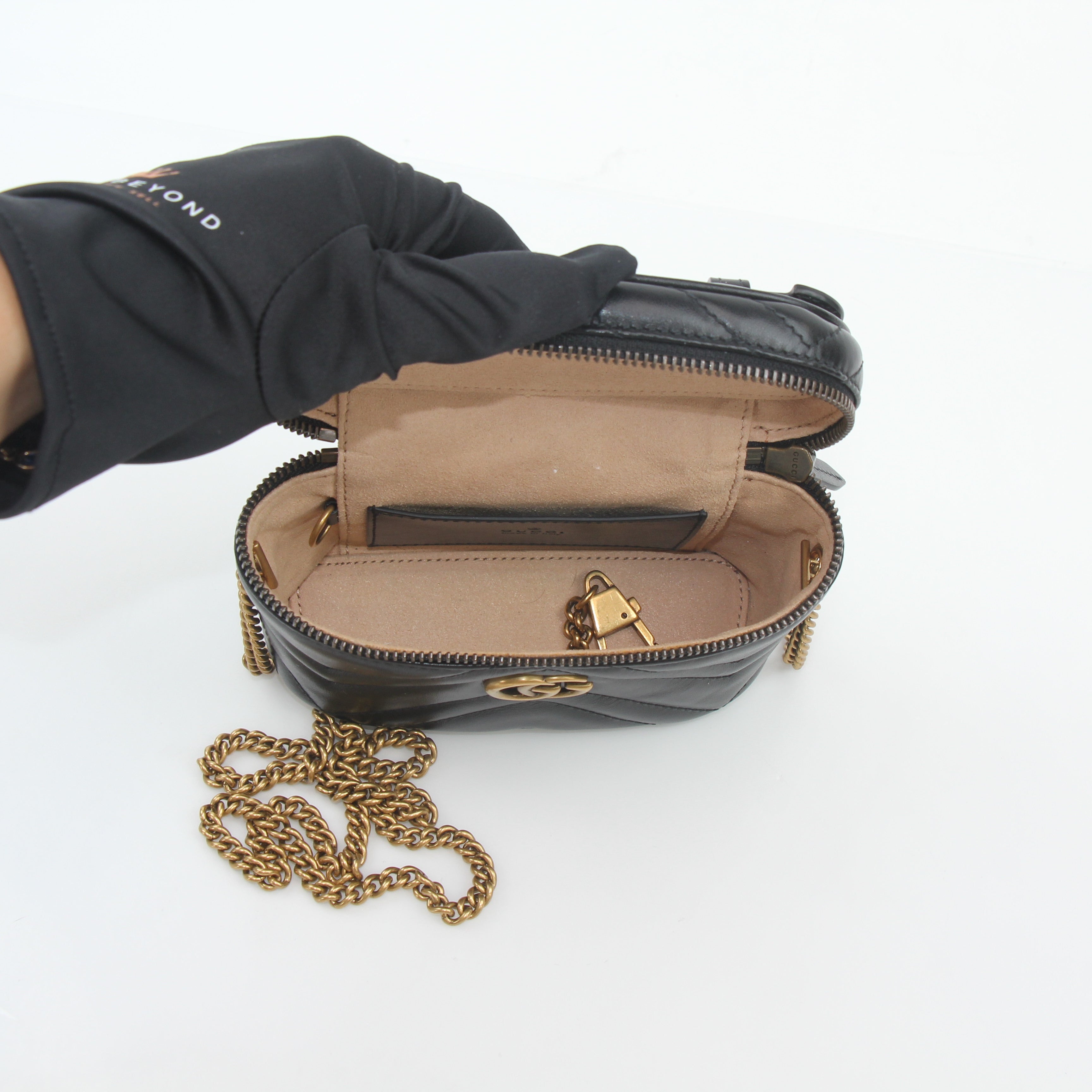 Gucci Black GG Marmont Mini Vanity Bag