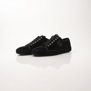 Chanel Women’s Black Velvet Interlocking CC Logo Sneakers