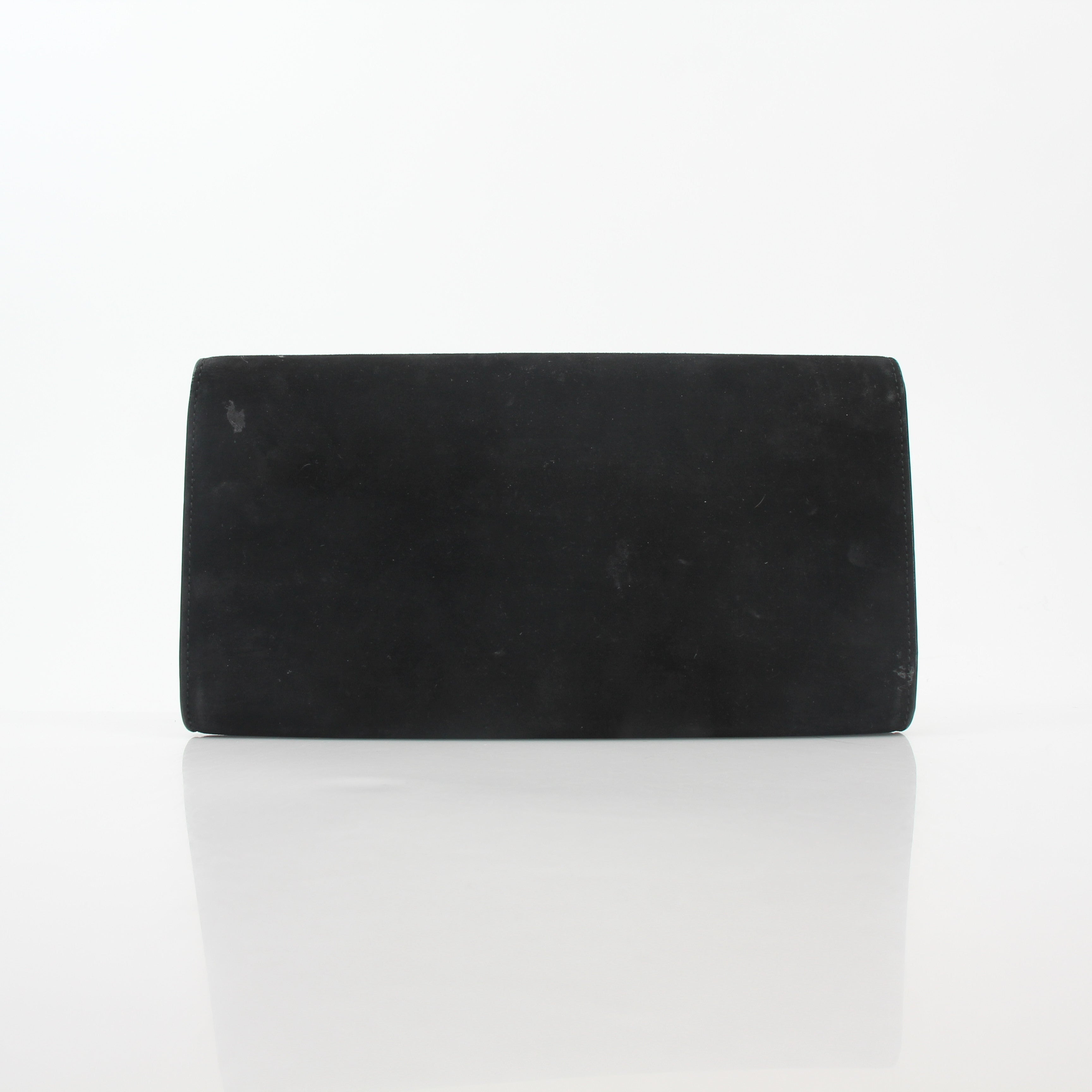 Gucci Black Suede Pearly GG Marmont Clutch Bag