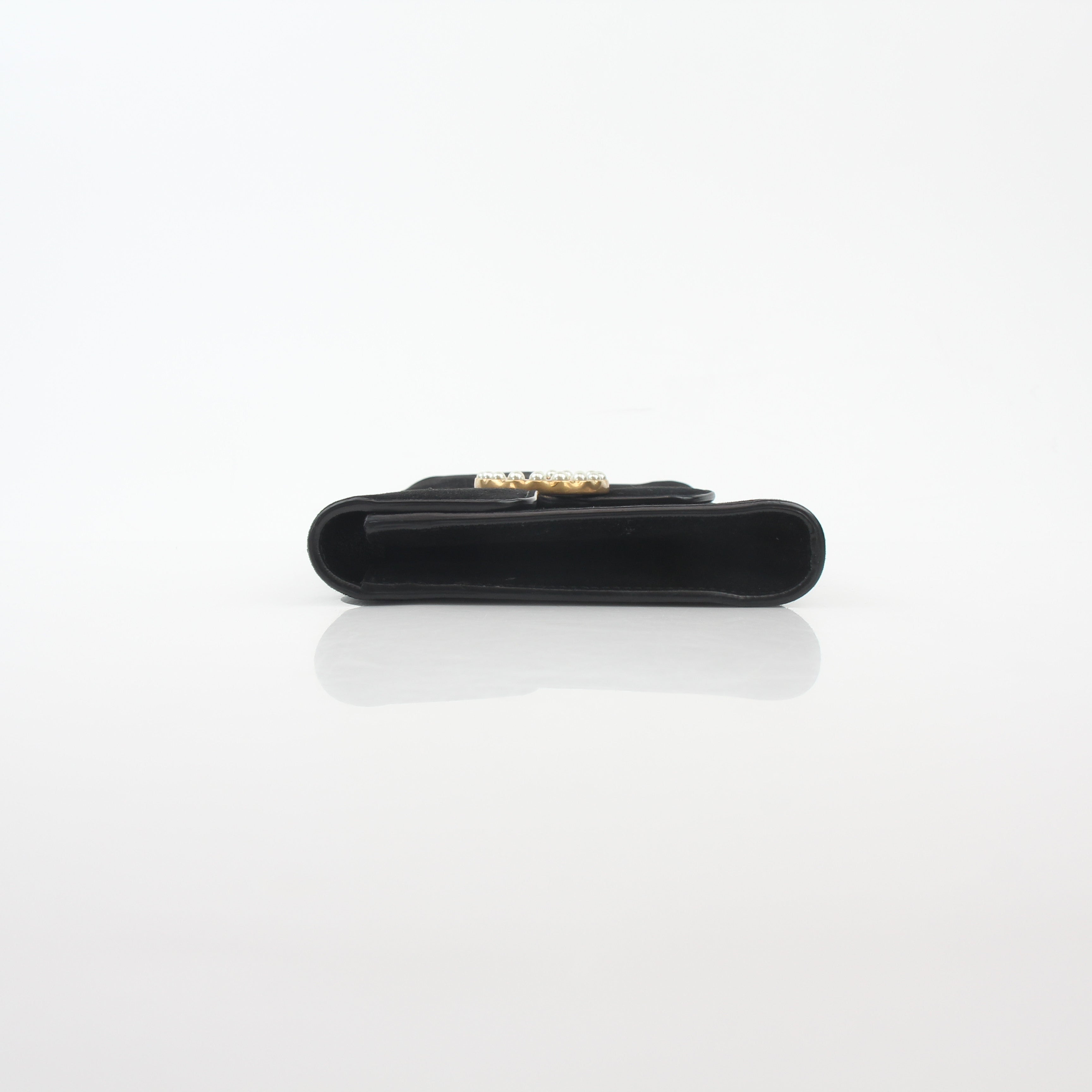Gucci Black Suede Pearly GG Marmont Clutch Bag