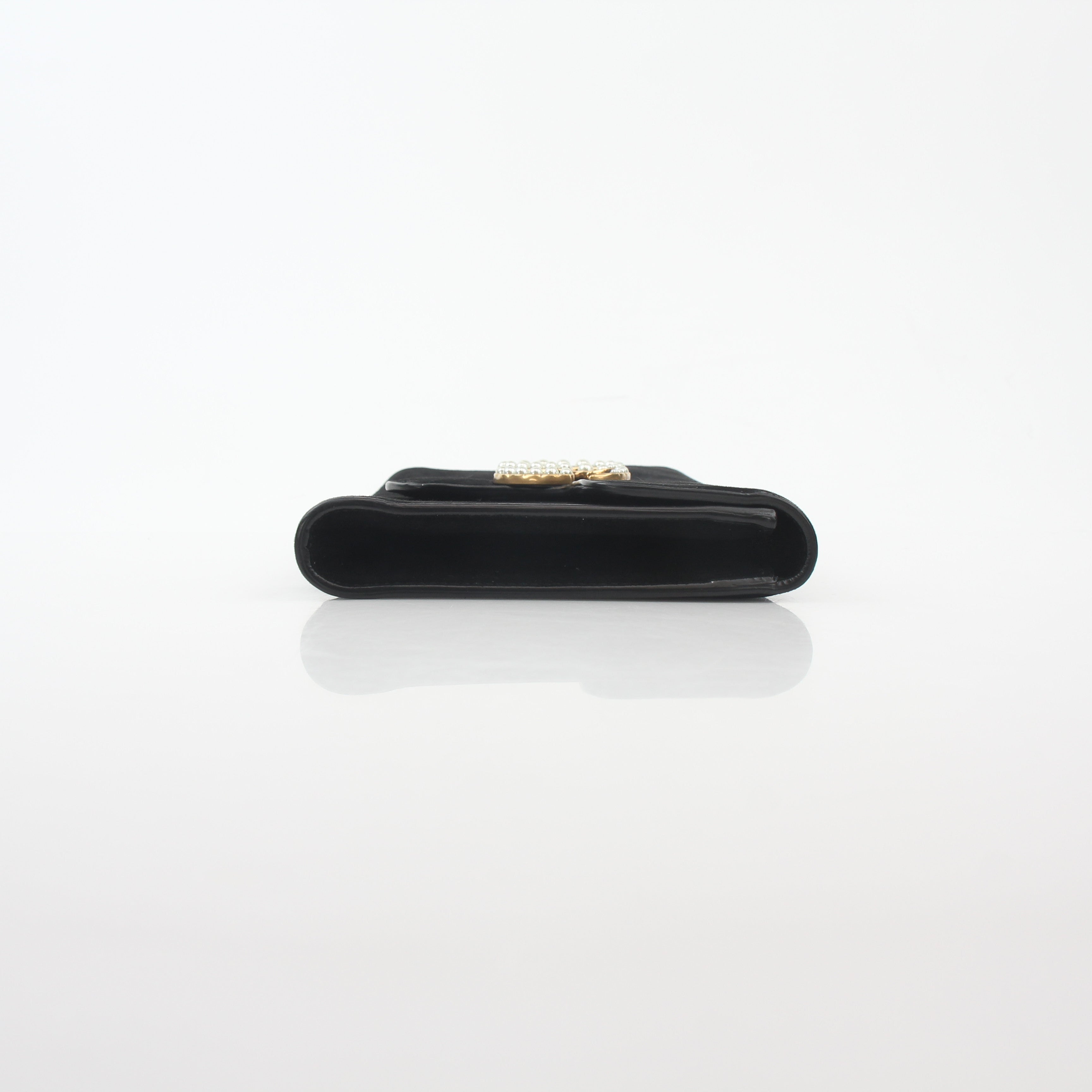 Gucci Black Suede Pearly GG Marmont Clutch Bag