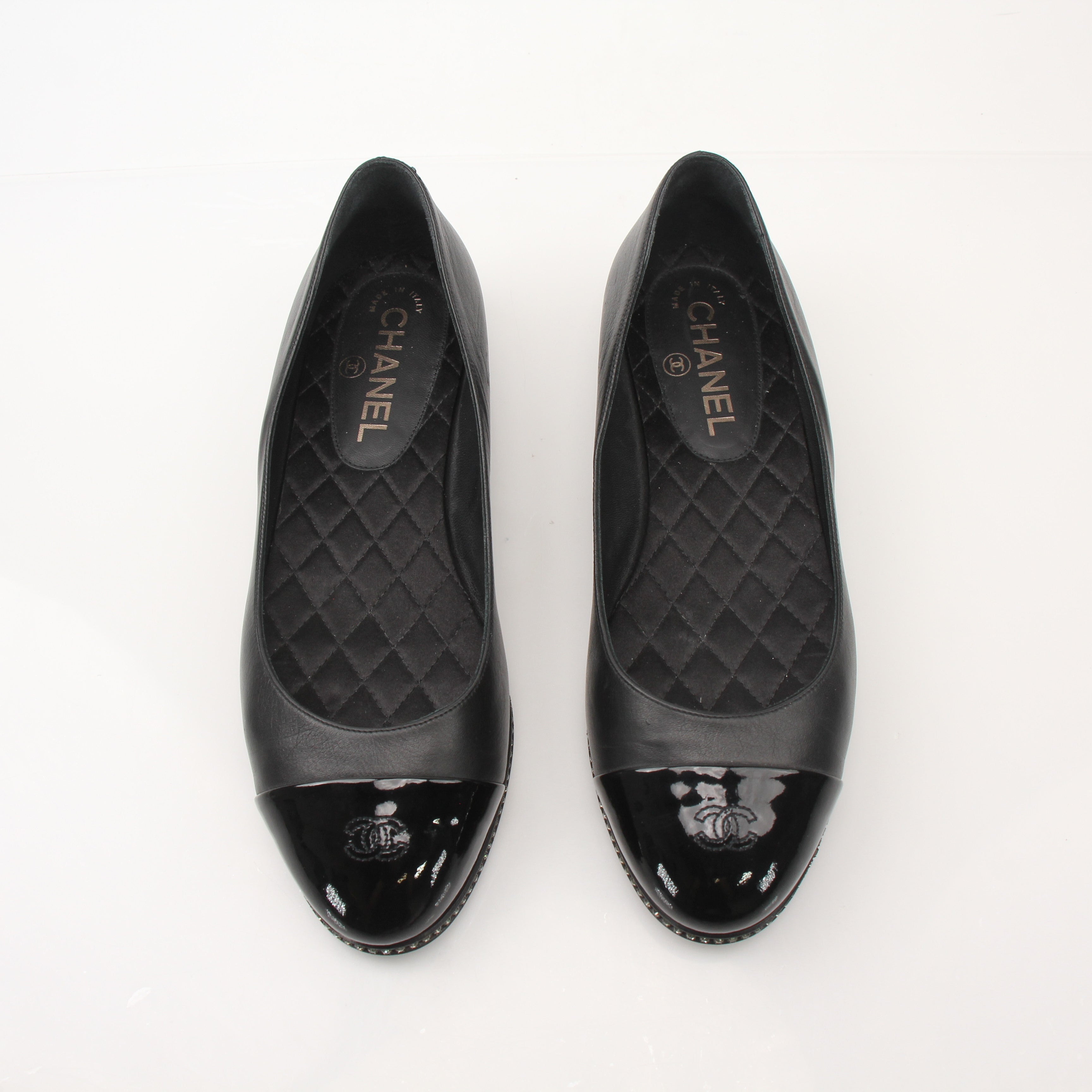 Chanel Women’s Cap Toe Ballerina Flats