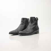 Chanel Women’s Black Leather Cap Toe CC Ankle Boots