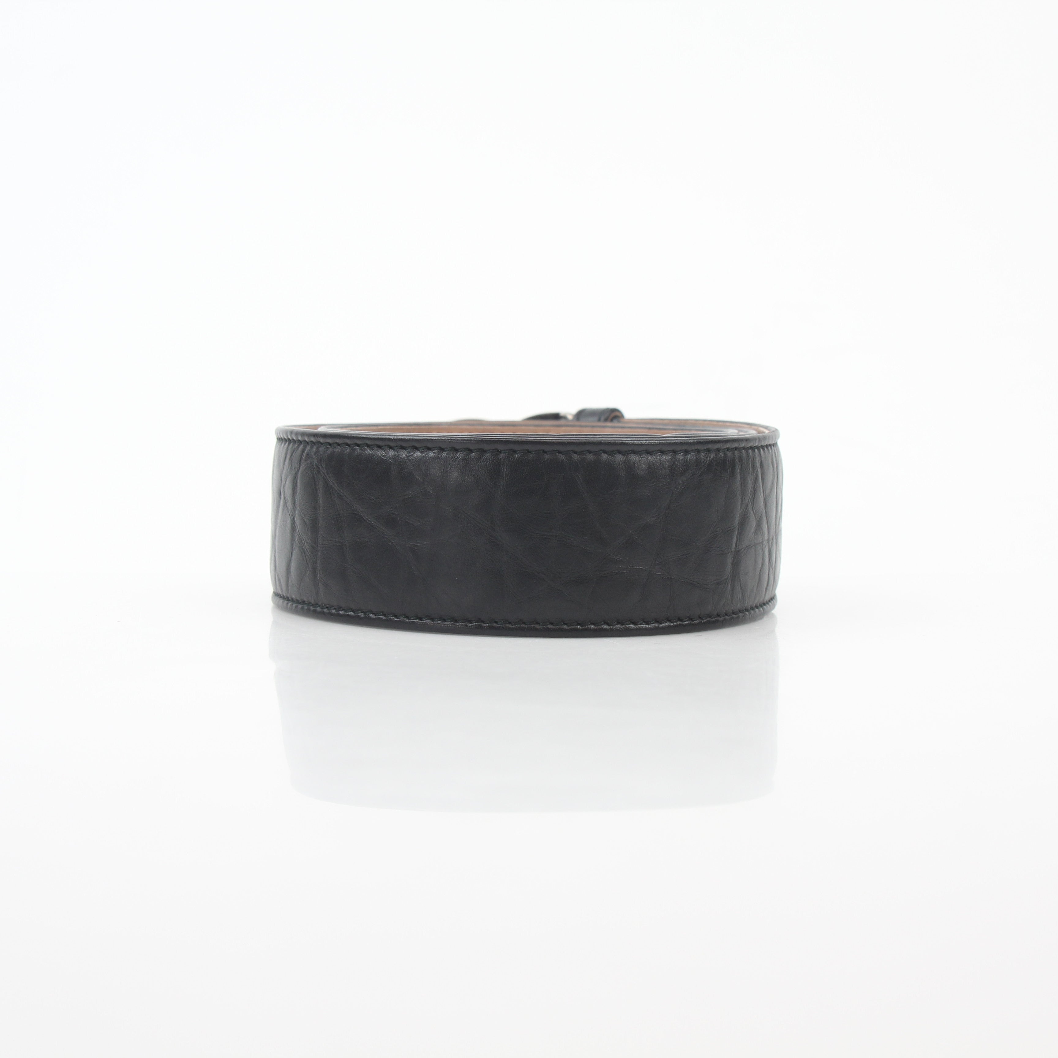 Chanel 12P Black Leather Lucky Charms Belt