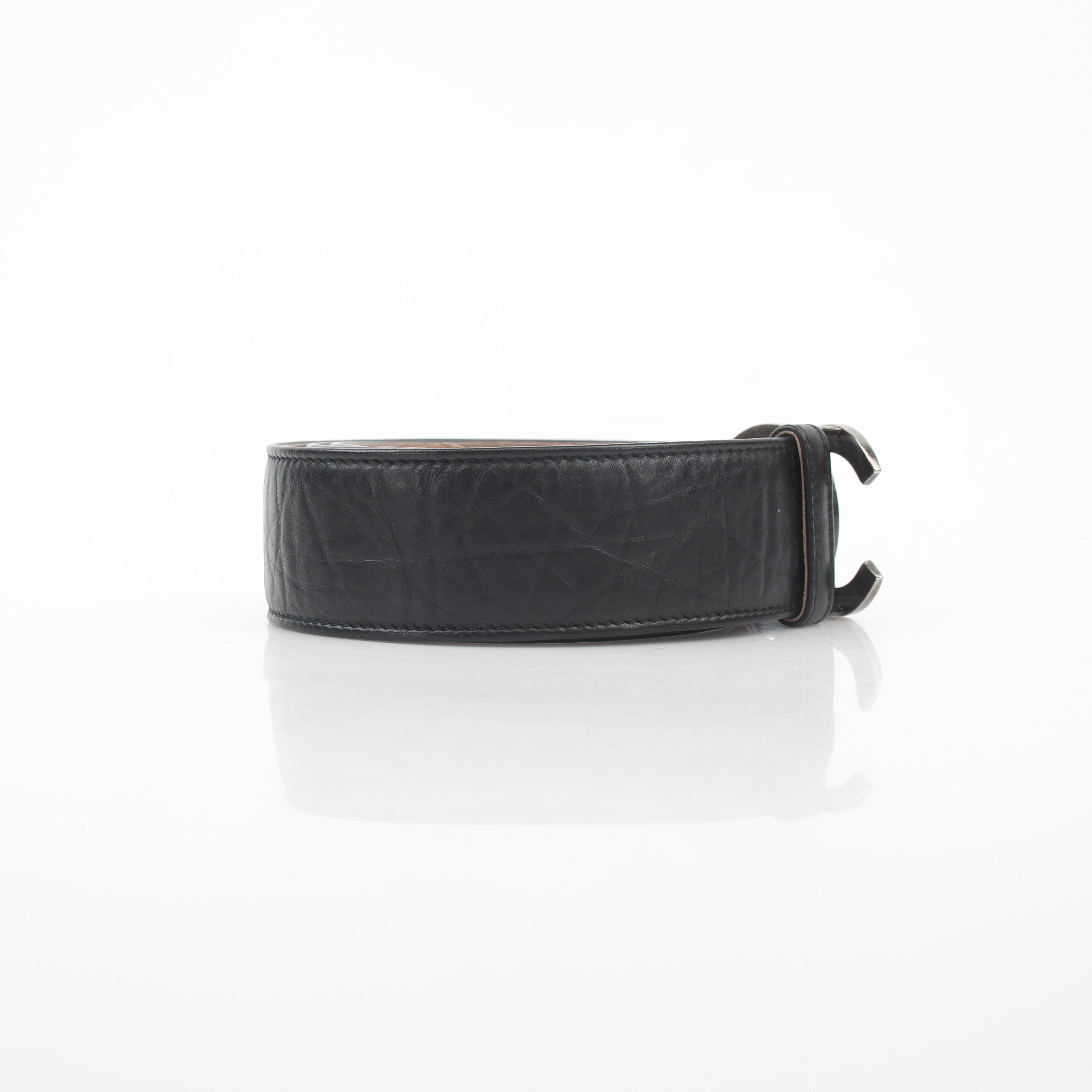 Chanel 12P Black Leather Lucky Charms Belt
