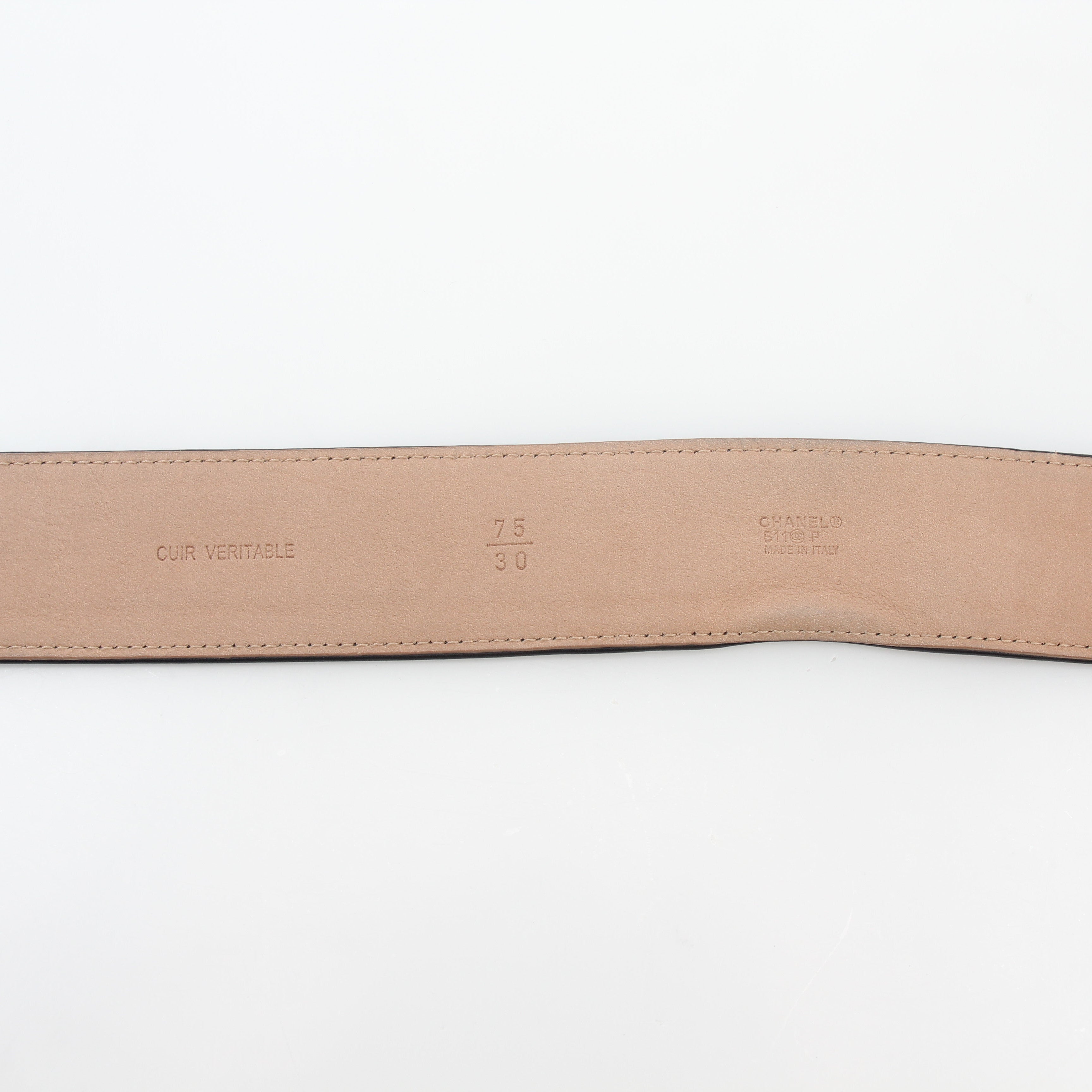 Chanel 12P Black Leather Lucky Charms Belt