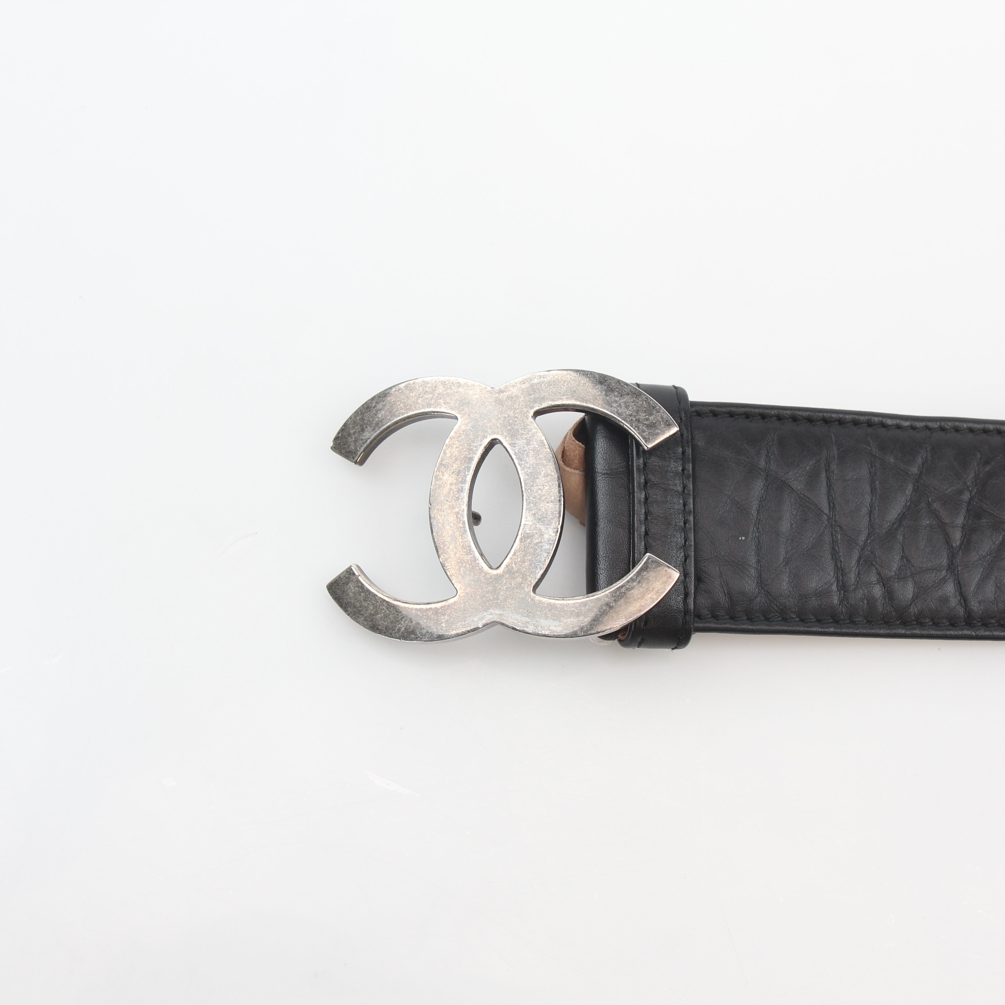 Chanel 12P Black Leather Lucky Charms Belt
