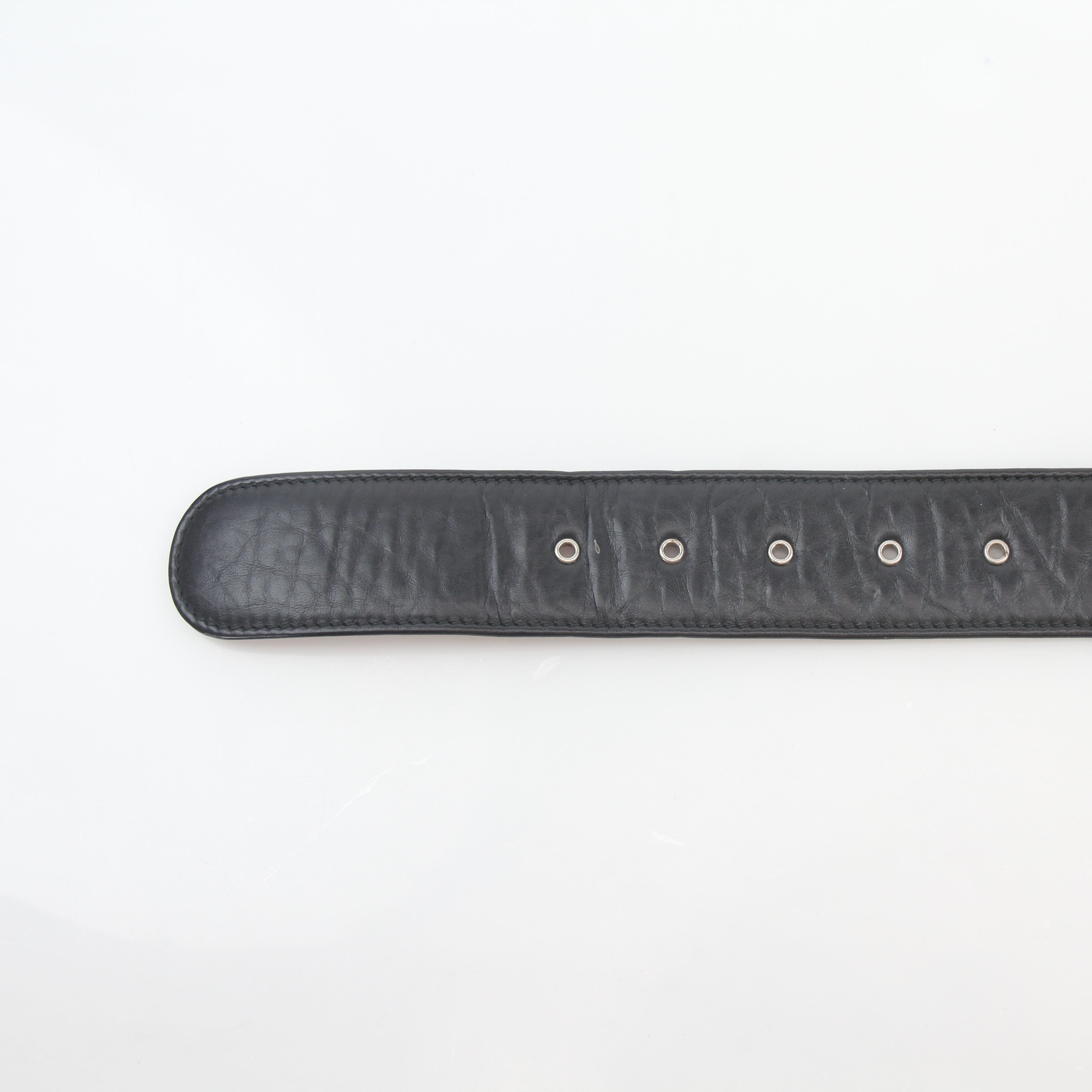 Chanel 12P Black Leather Lucky Charms Belt