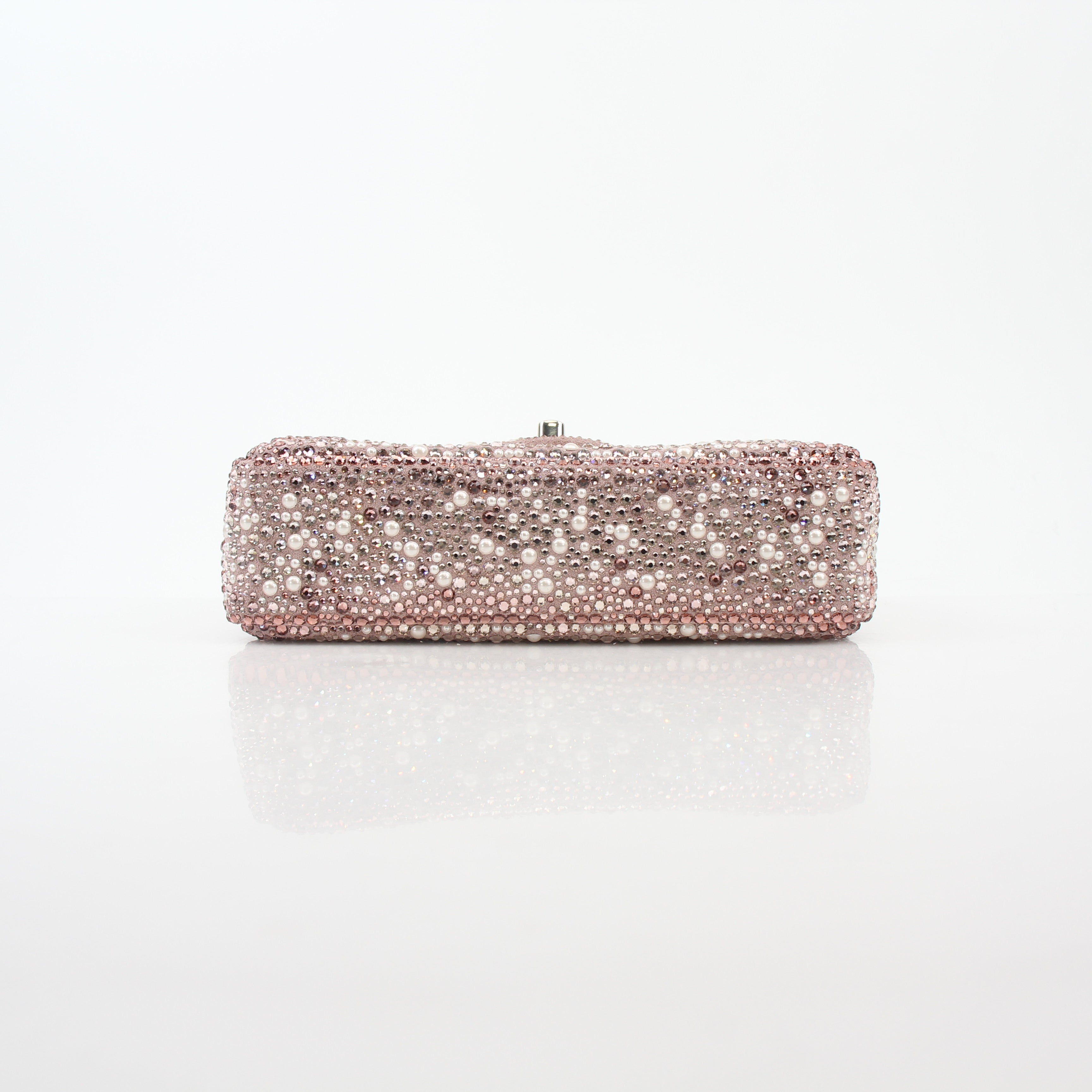 Chanel Pink Strass Crystal & Pearl Rectangular Flap Bag