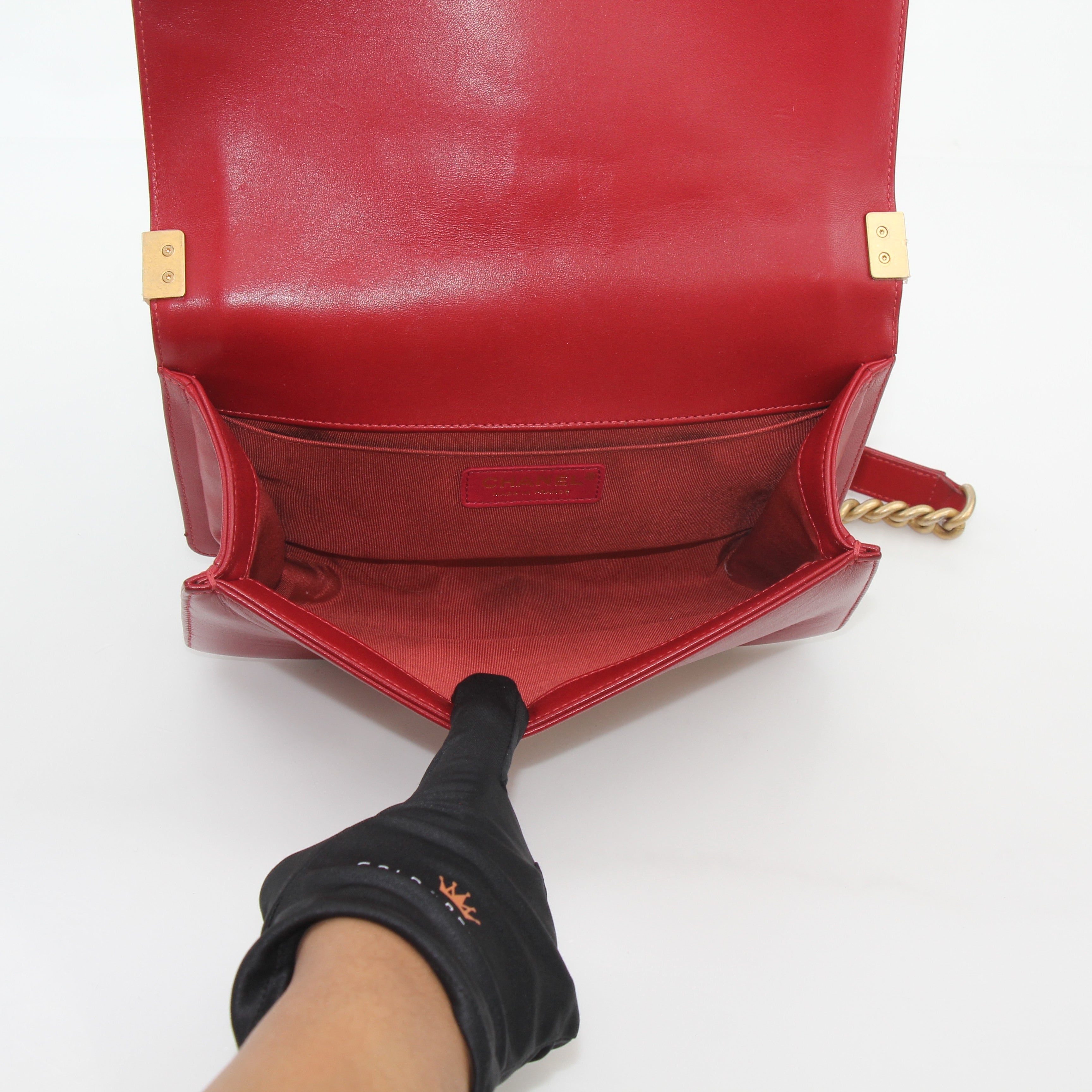 Chanel Red Boy Flap Shoulder Bag