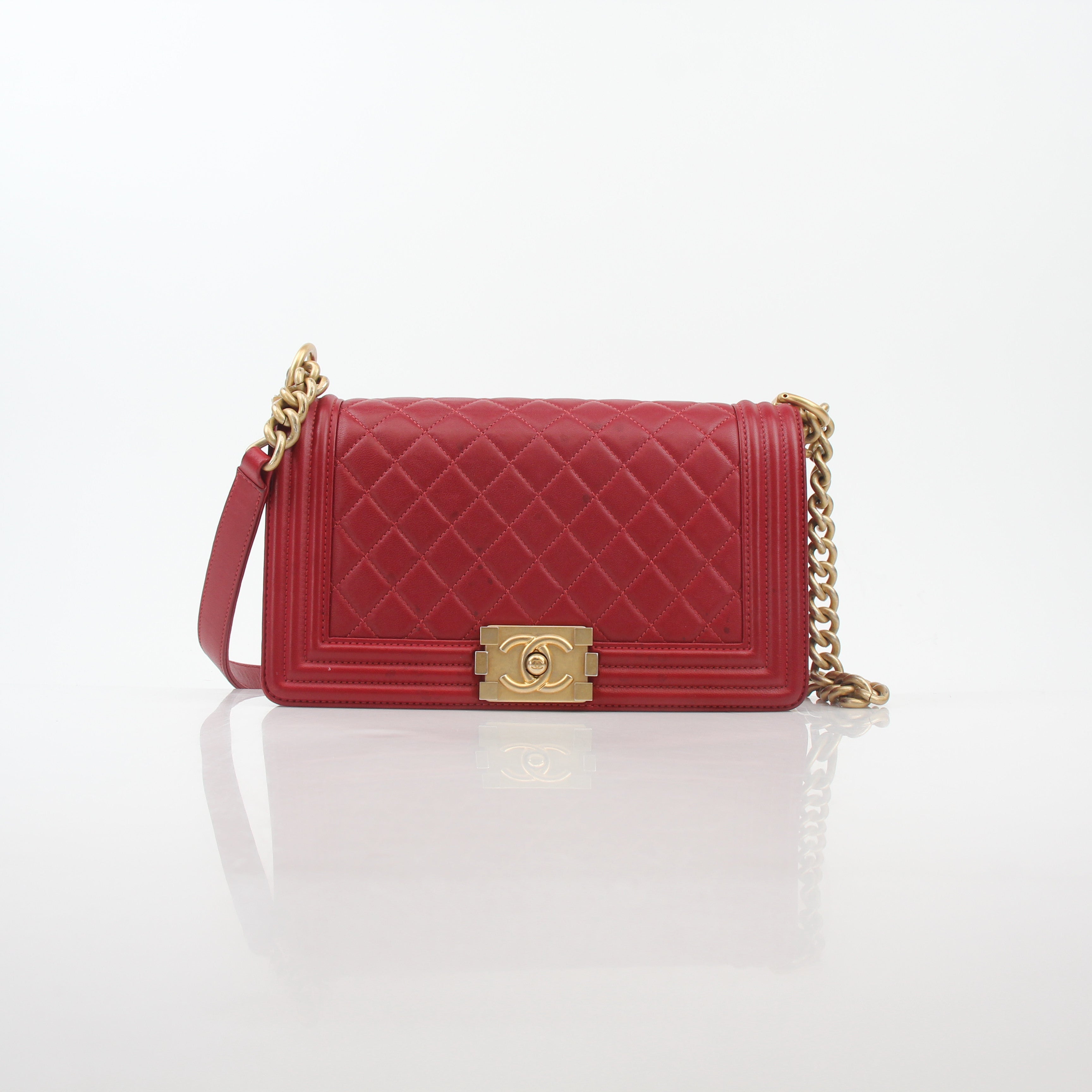 Chanel Red Boy Flap Shoulder Bag