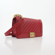 Chanel Red Boy Flap Shoulder Bag