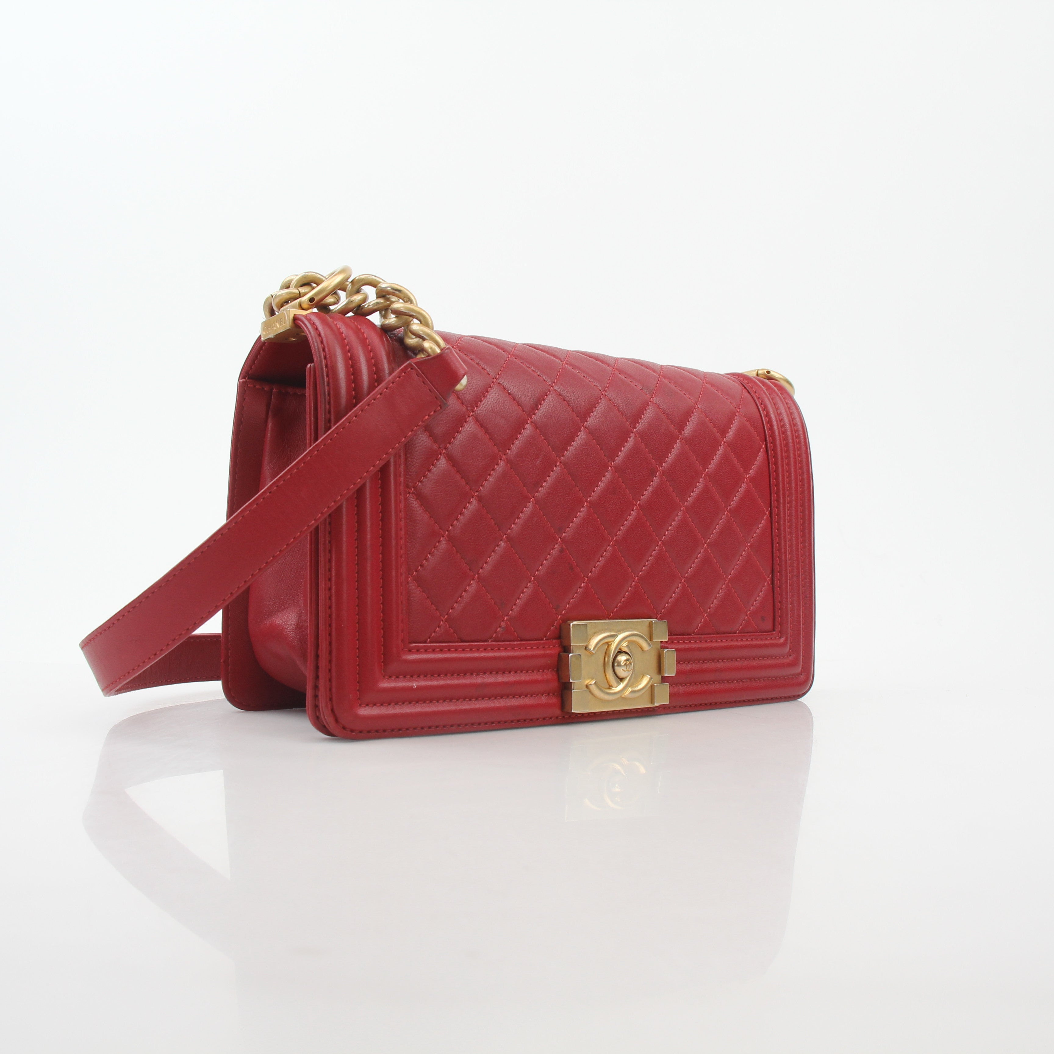 Chanel Red Boy Flap Shoulder Bag