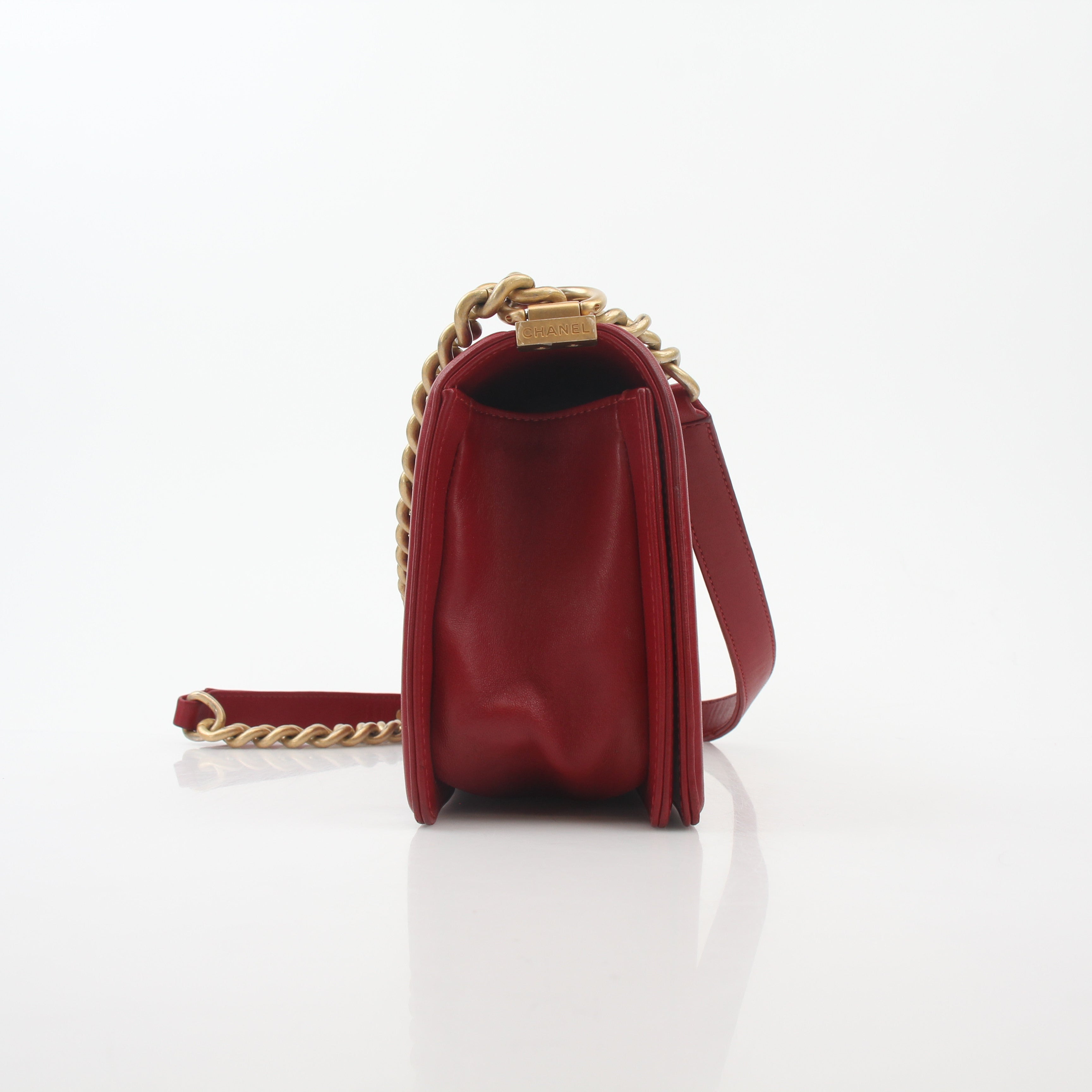 Chanel Red Boy Flap Shoulder Bag