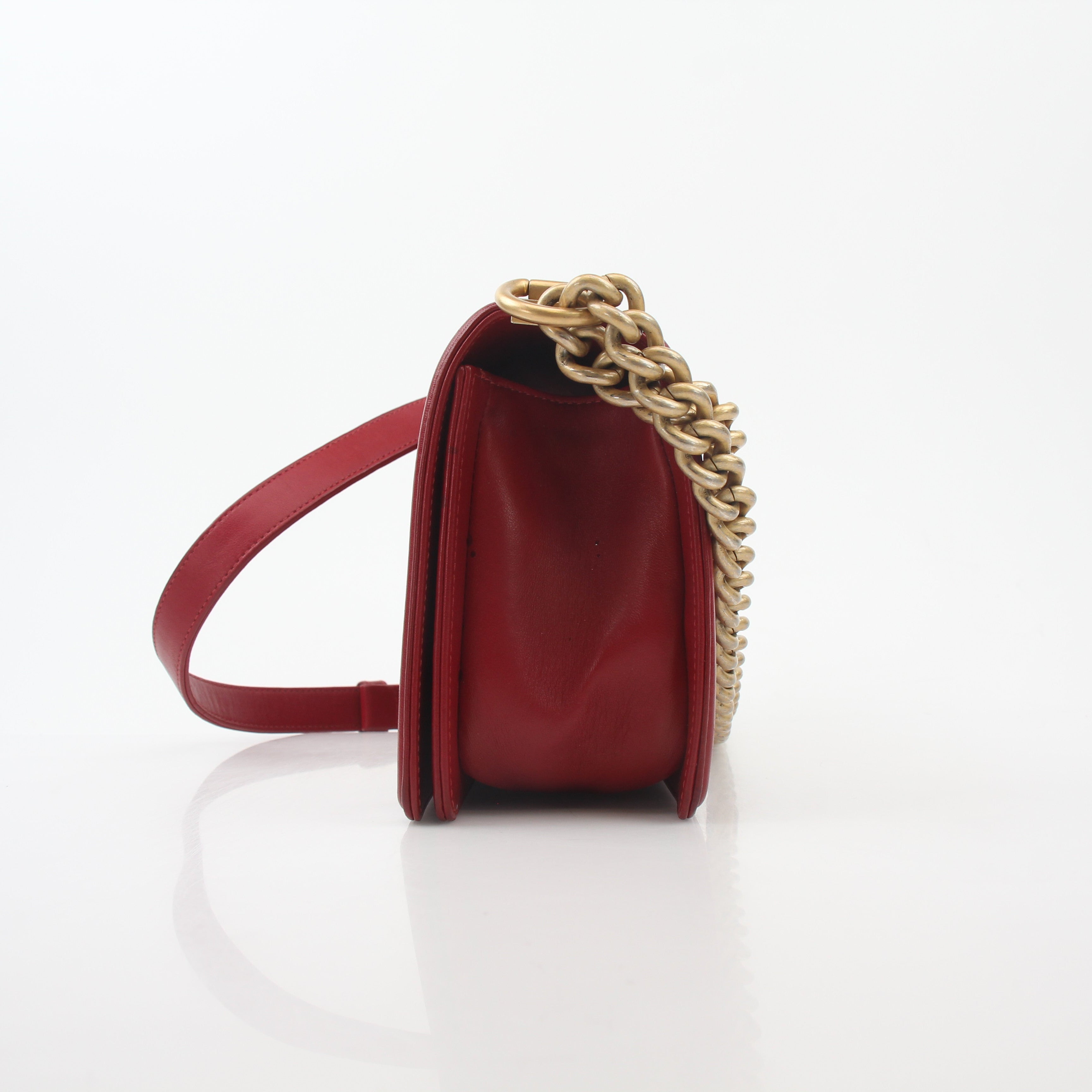 Chanel Red Boy Flap Shoulder Bag
