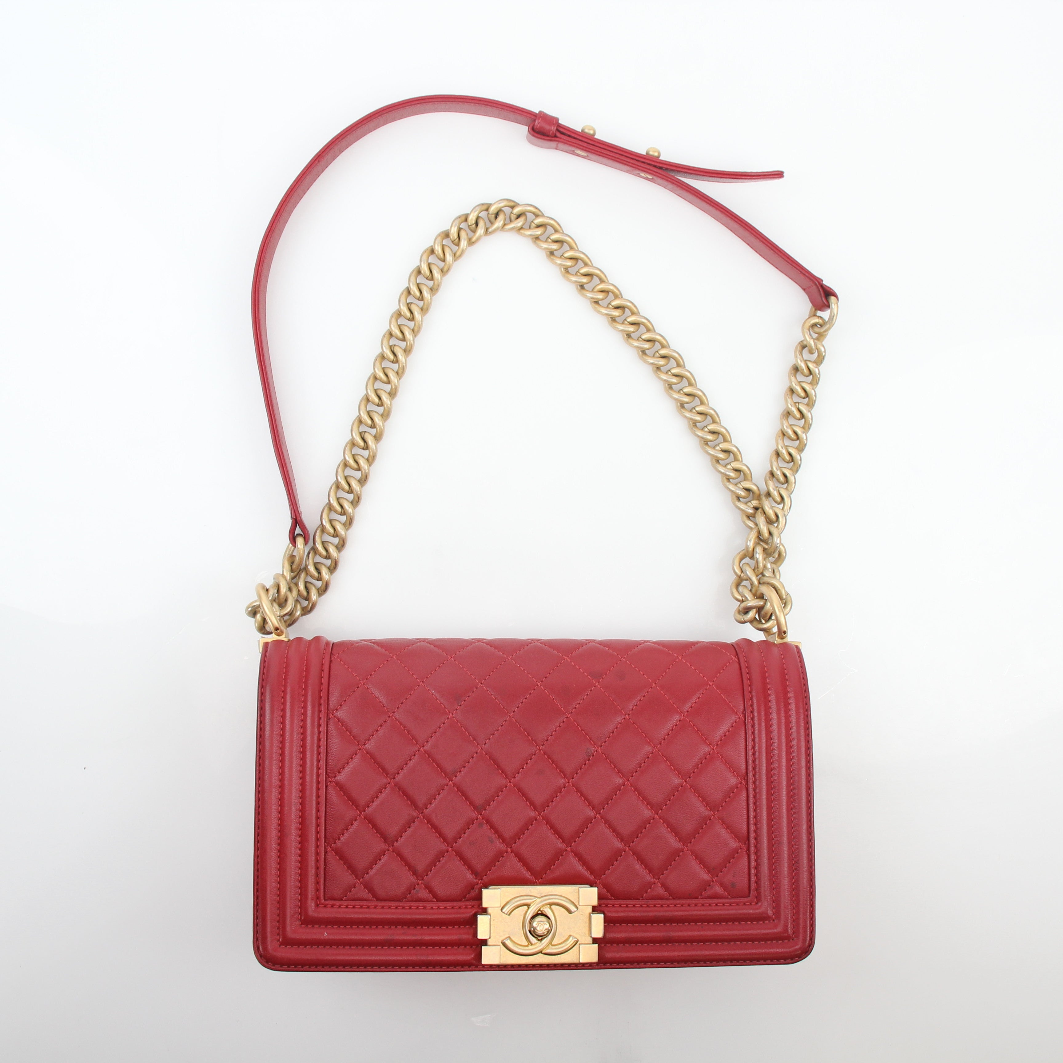 Chanel Red Boy Flap Shoulder Bag