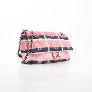 Chanel Pink CC Logo Matelassé Print Jumbo Flap Shoulder Bag