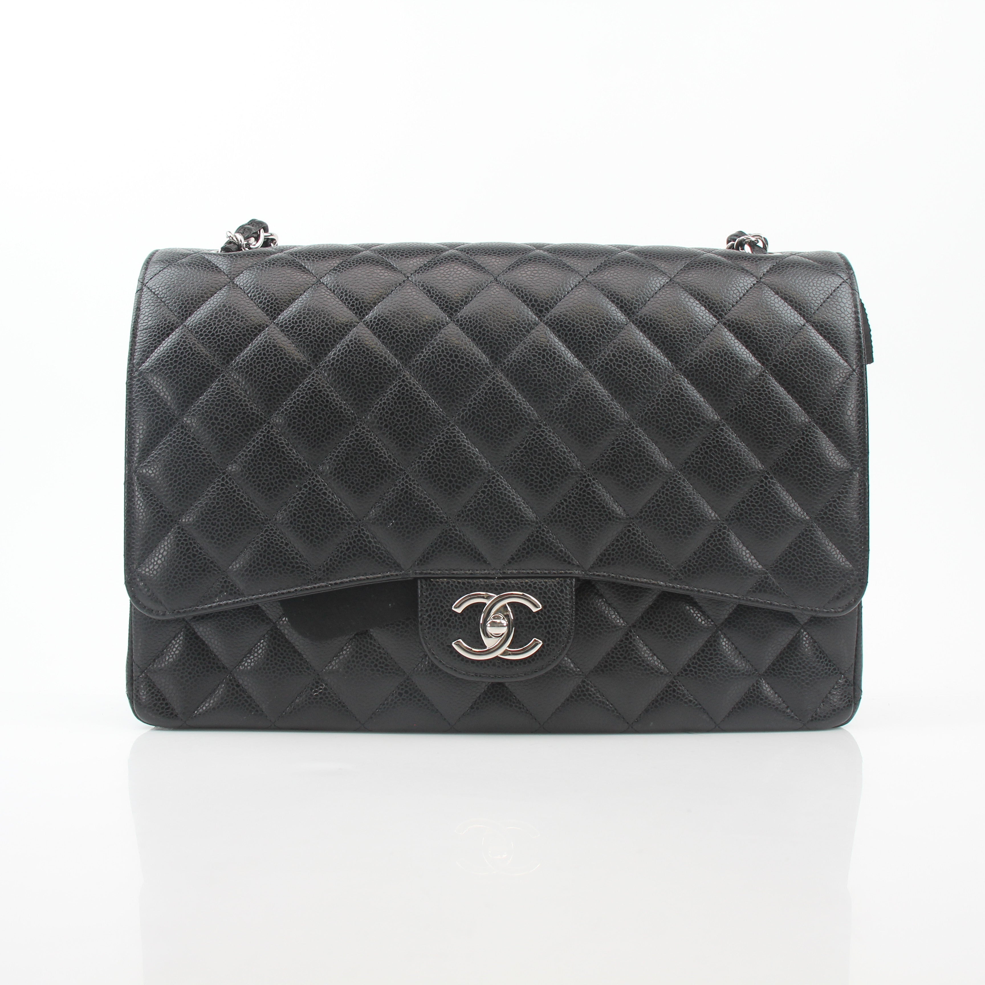 Chanel Black Caviar Classic Maxi Double Flap Bag