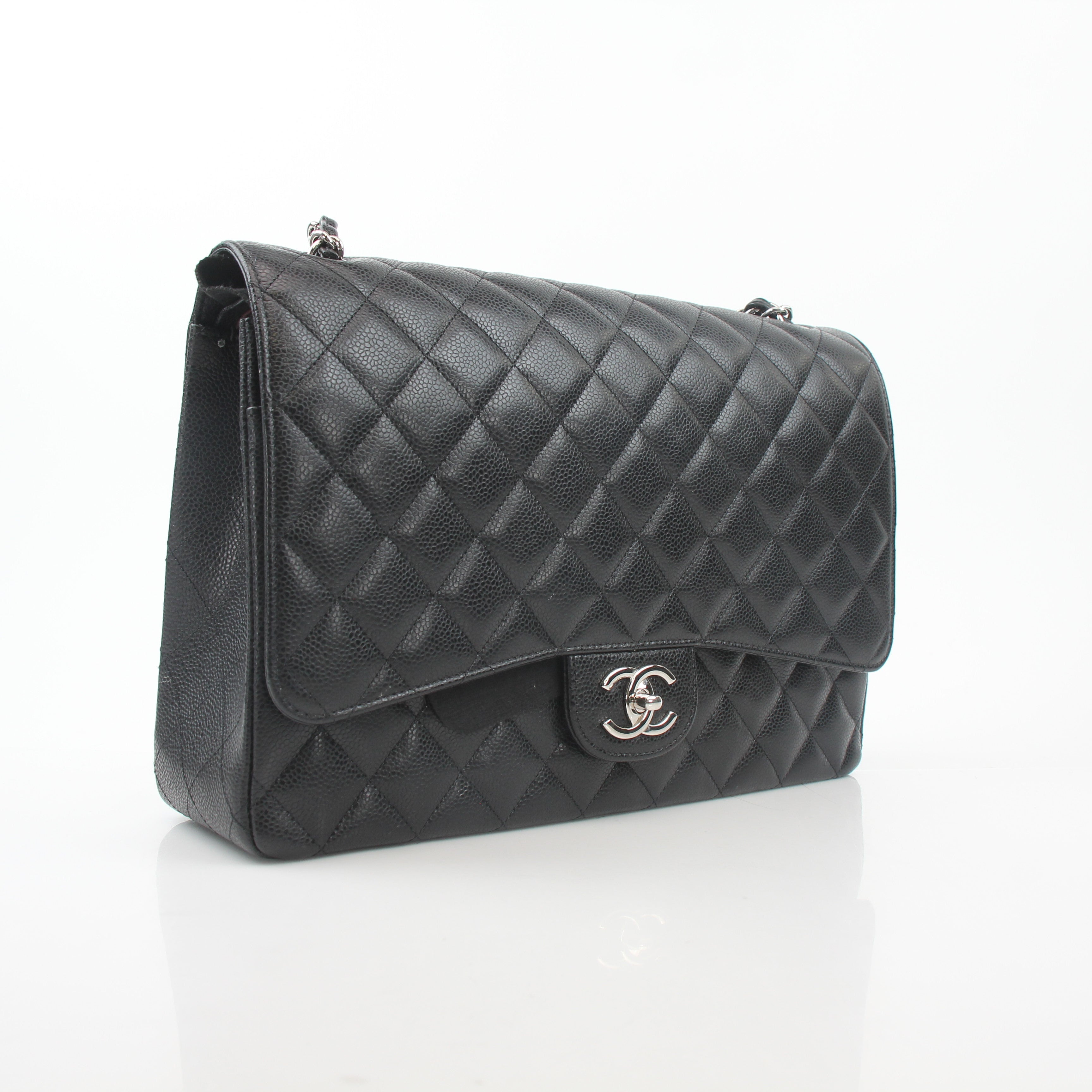Chanel Black Caviar Classic Maxi Double Flap Bag
