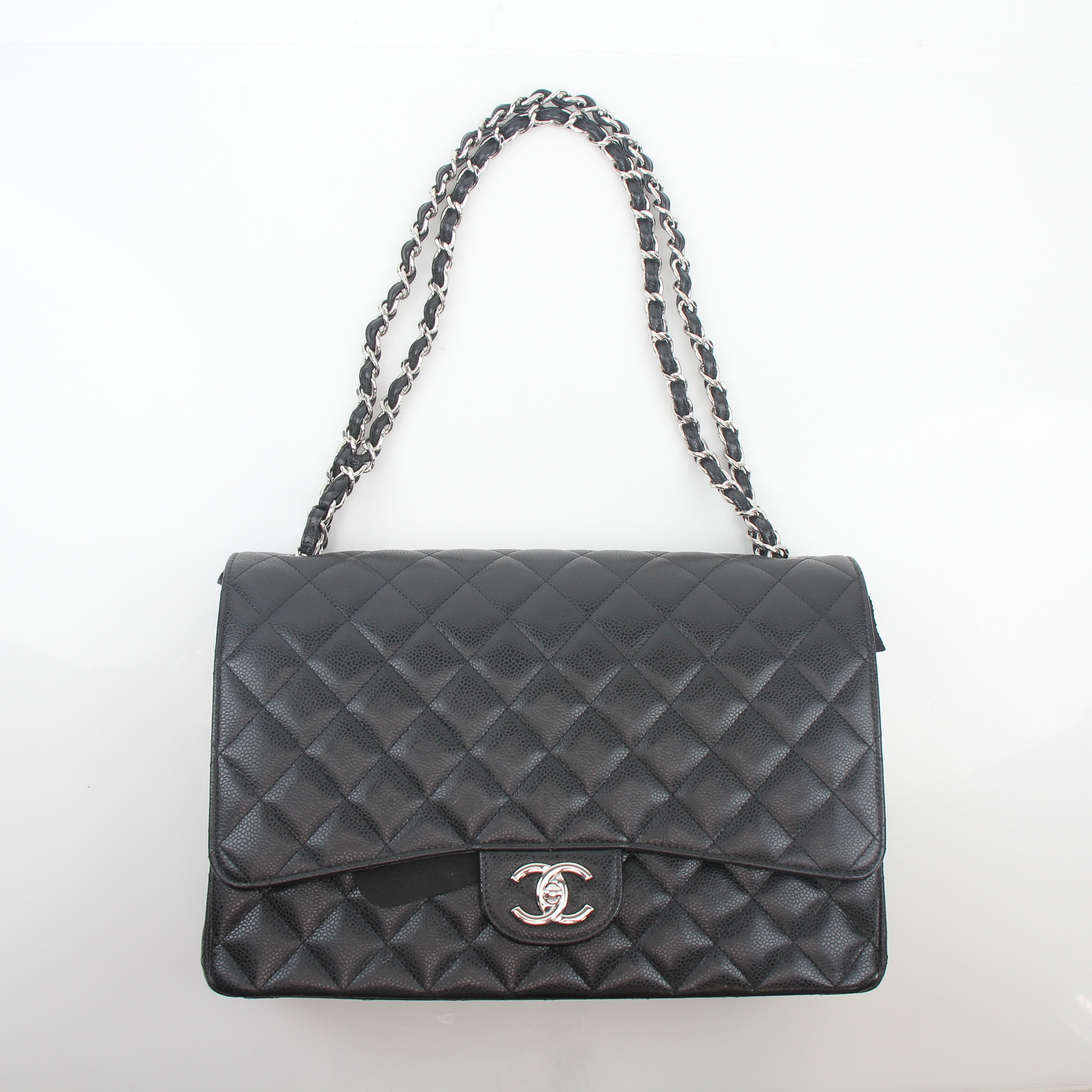 Chanel Black Caviar Classic Maxi Double Flap Bag