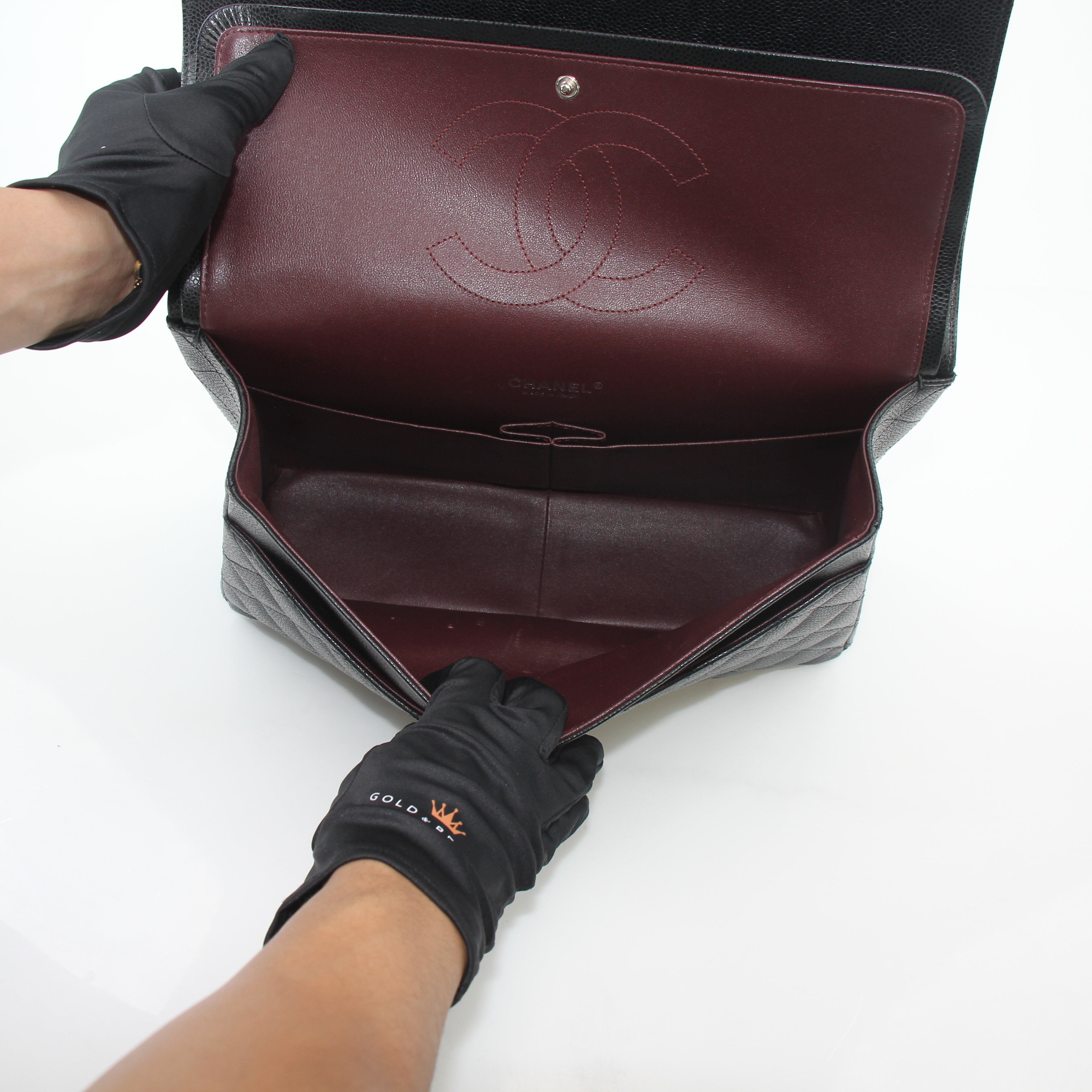 Chanel Black Caviar Classic Maxi Double Flap Bag