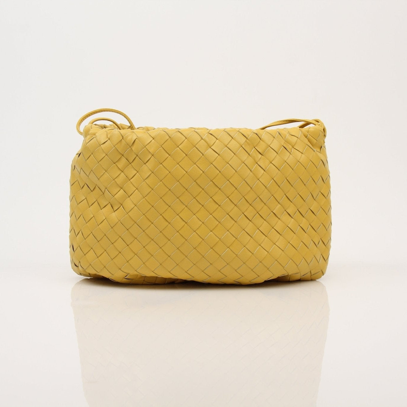 Gold & Beyond Bottega Veneta Small Bulb Shoulder Bag, stylish handbag with rounded shape and shoulder strap, on white background.