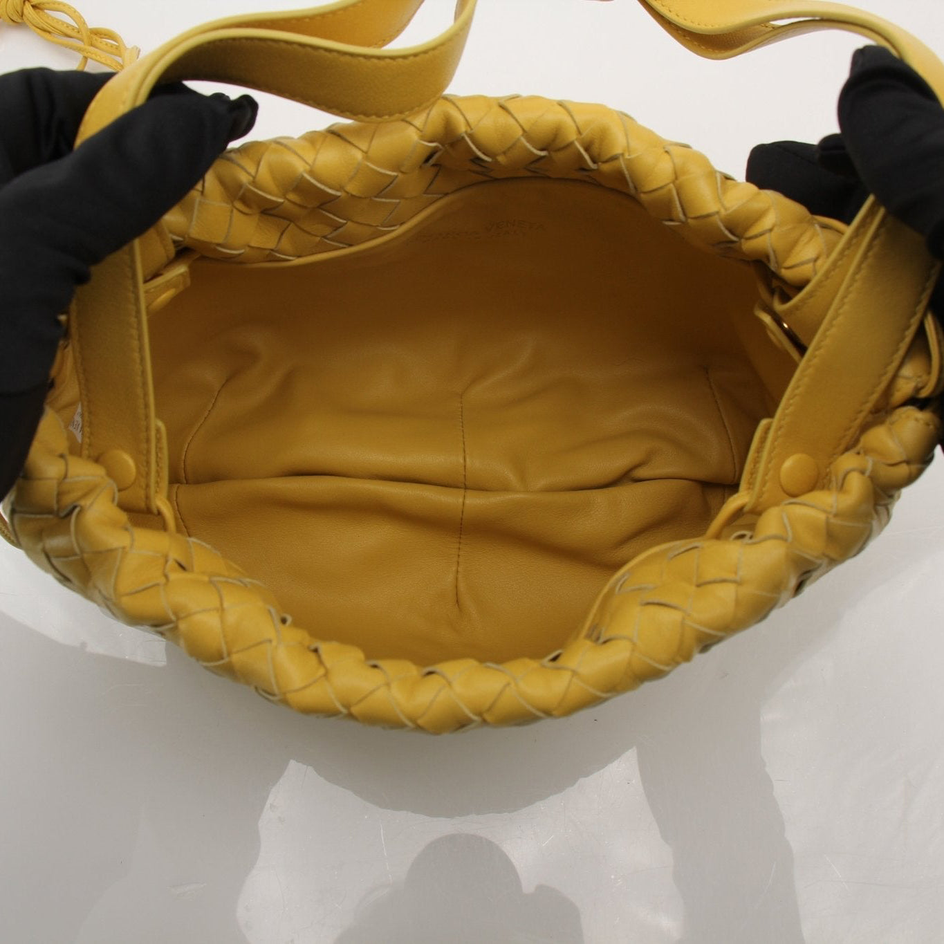 Gold & Beyond Bottega Veneta Small Bulb Shoulder Bag, stylish handbag with textured leather and shoulder strap.