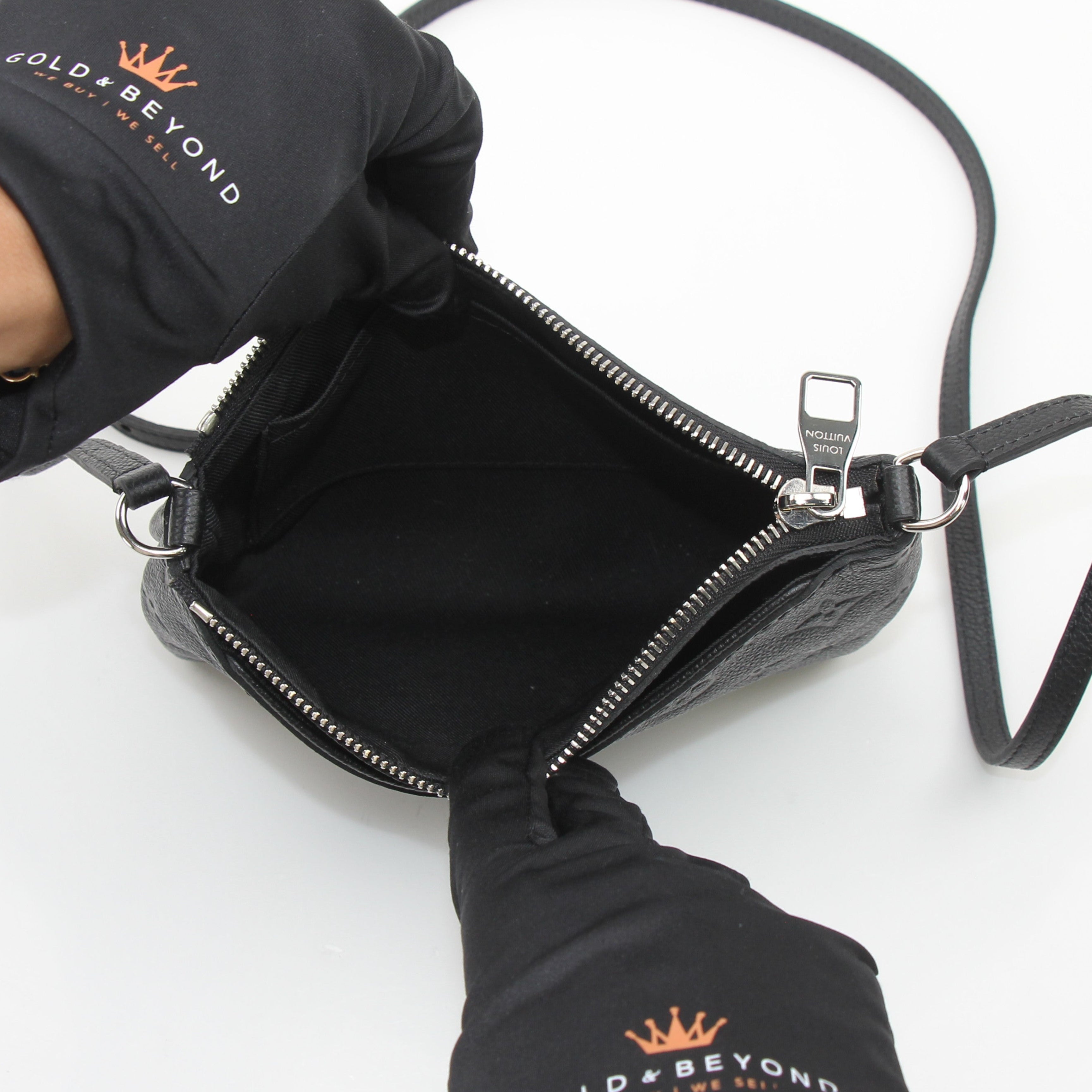 Louis Vuitton Pallas Clutch Black Leather Crossbody Bag