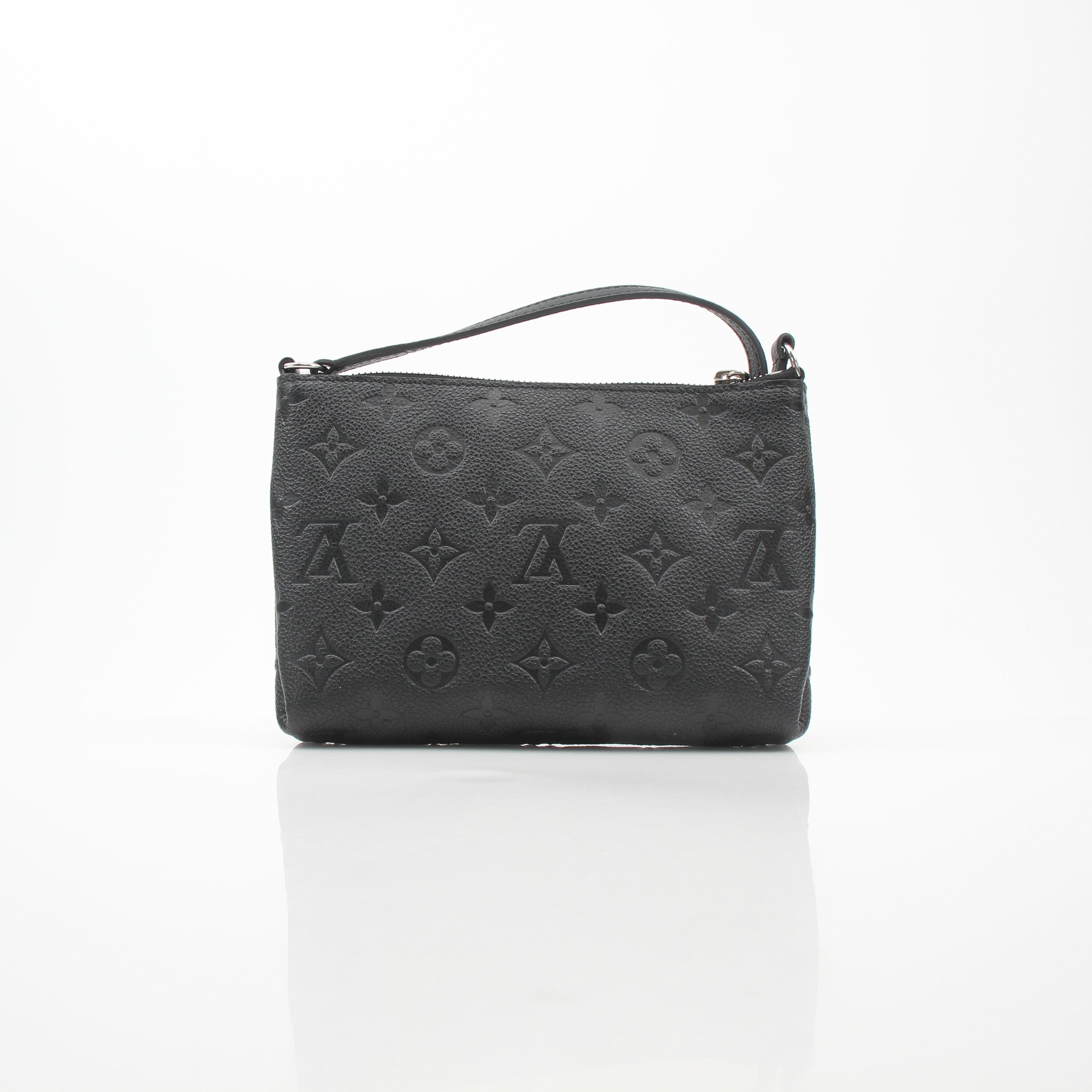 Louis Vuitton Pallas Clutch Black Leather Crossbody Bag