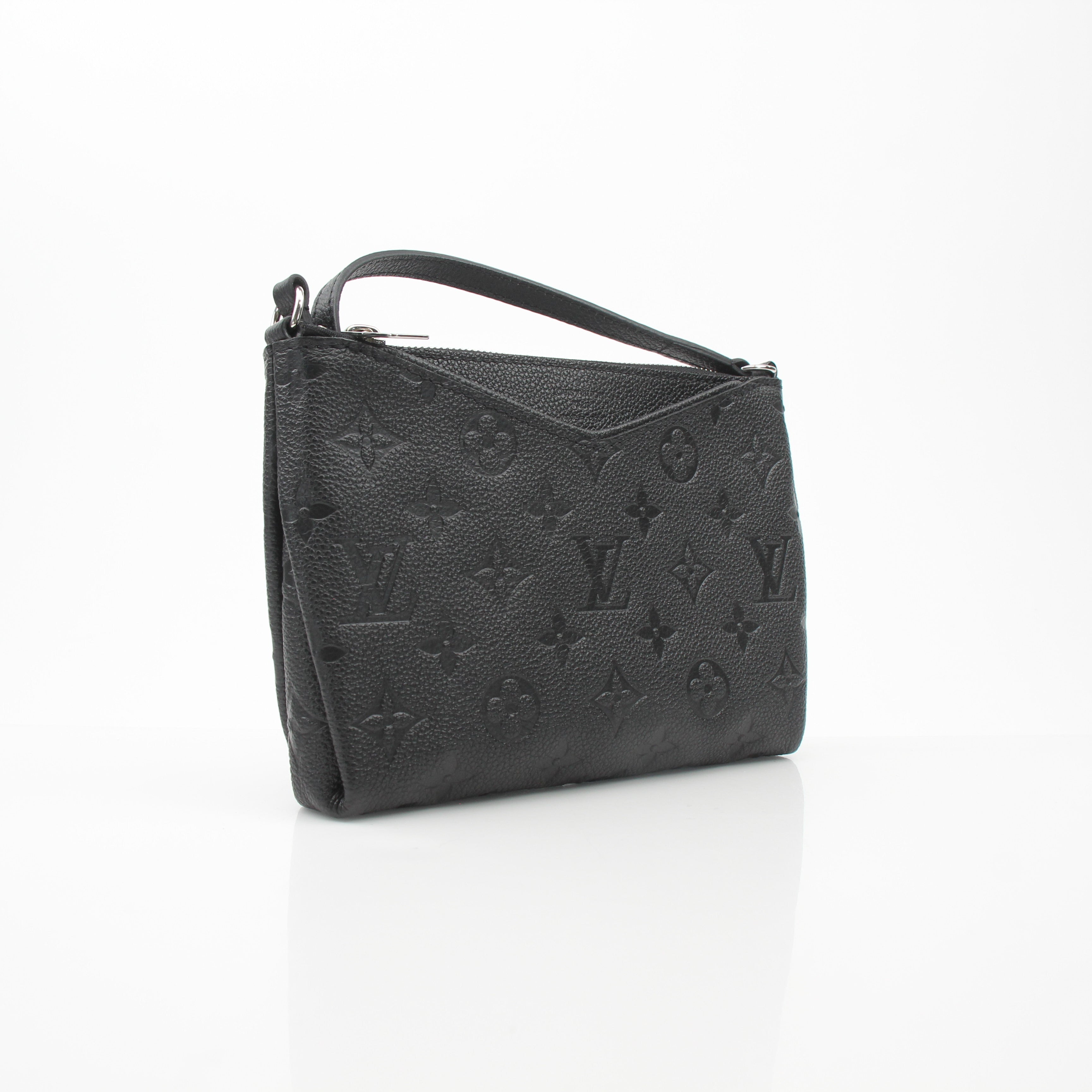 Louis Vuitton Pallas Clutch Black Leather Crossbody Bag
