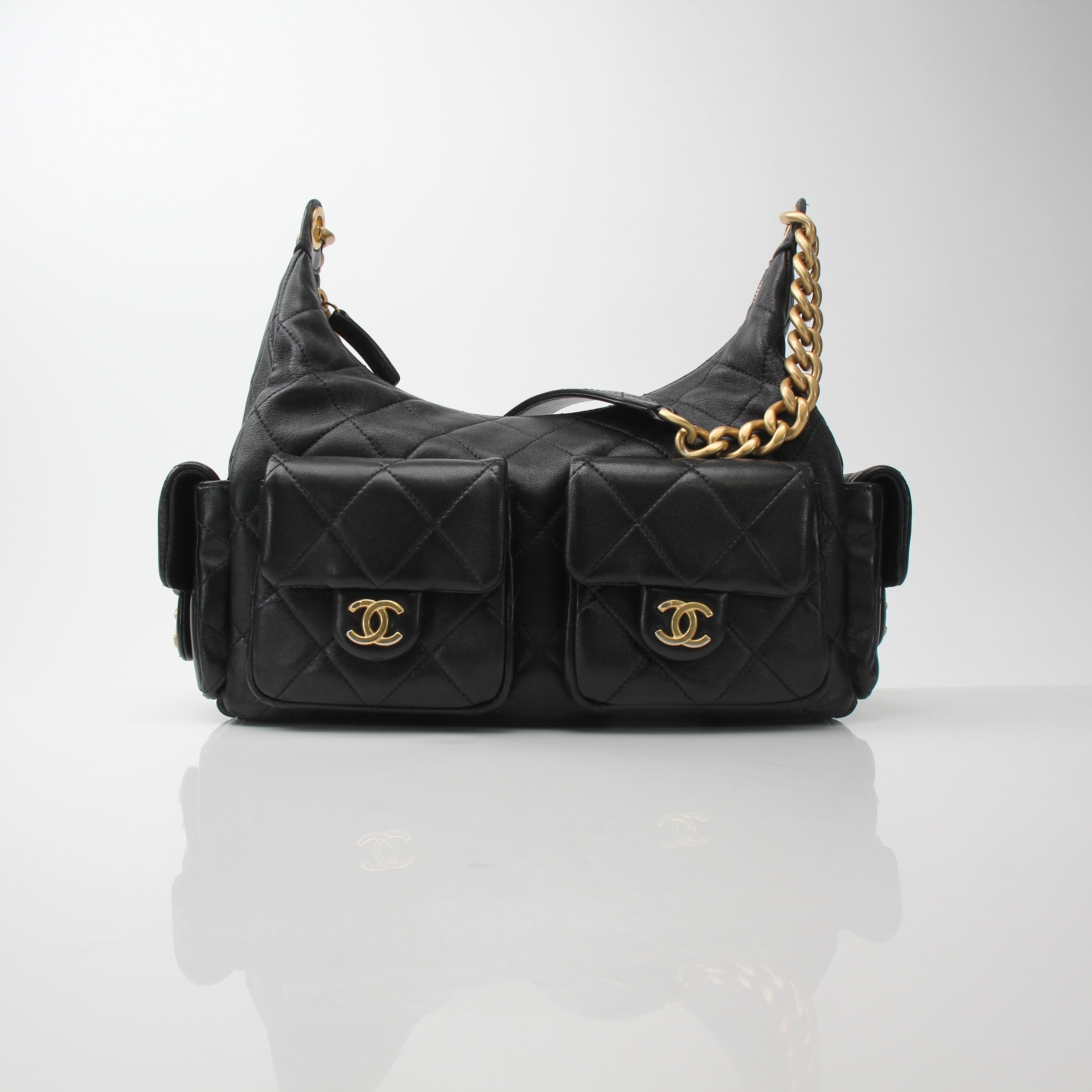 Chanel Tendy CC Large Quilted Pocket Hobo Bag