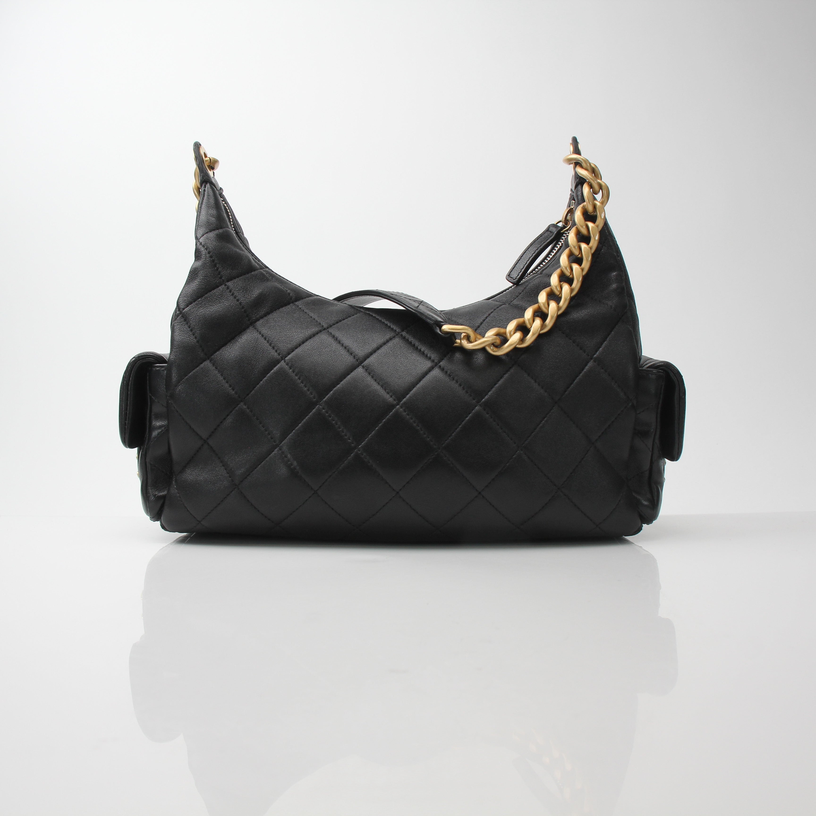 Chanel Tendy CC Large Quilted Pocket Hobo Bag