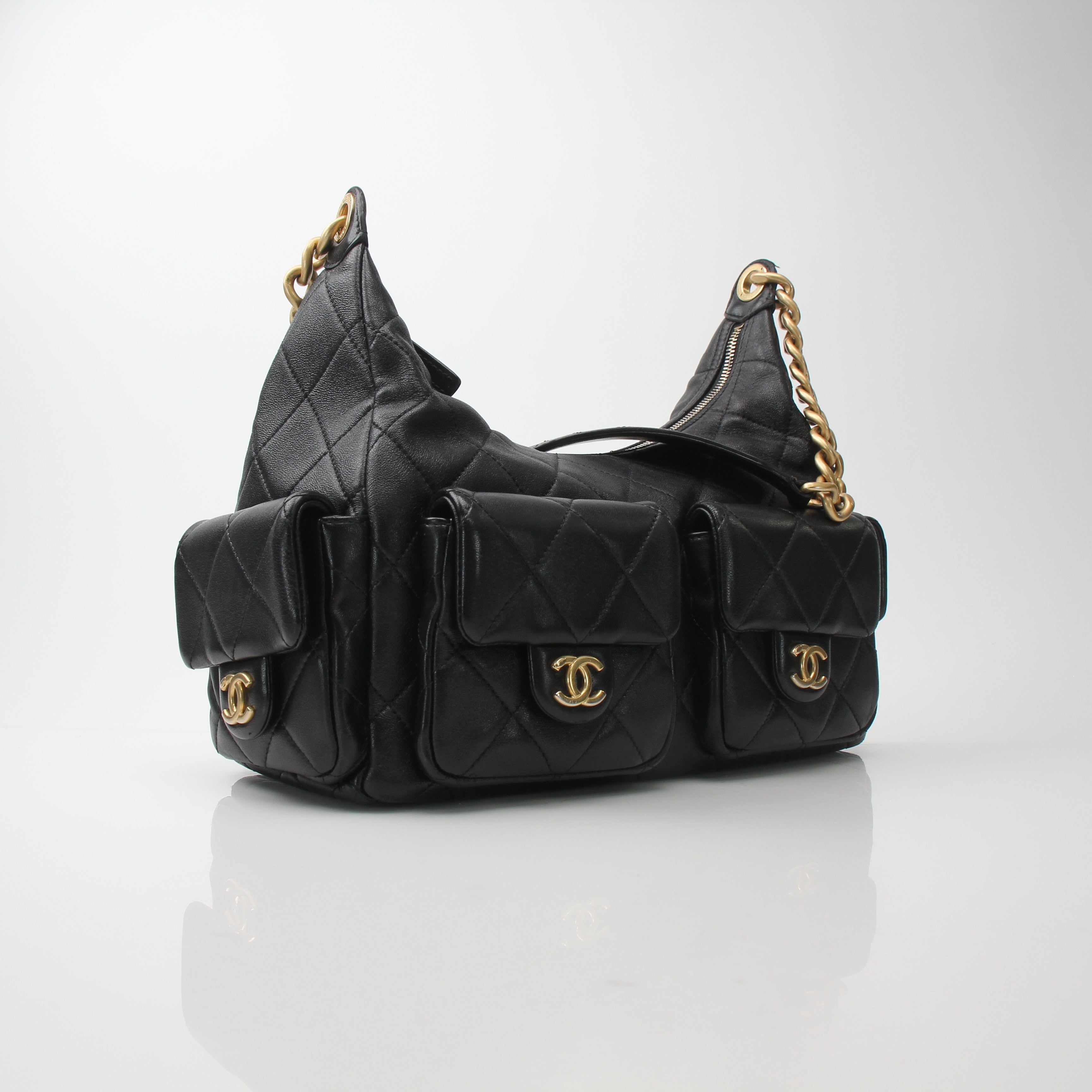 Chanel Tendy CC Large Quilted Pocket Hobo Bag