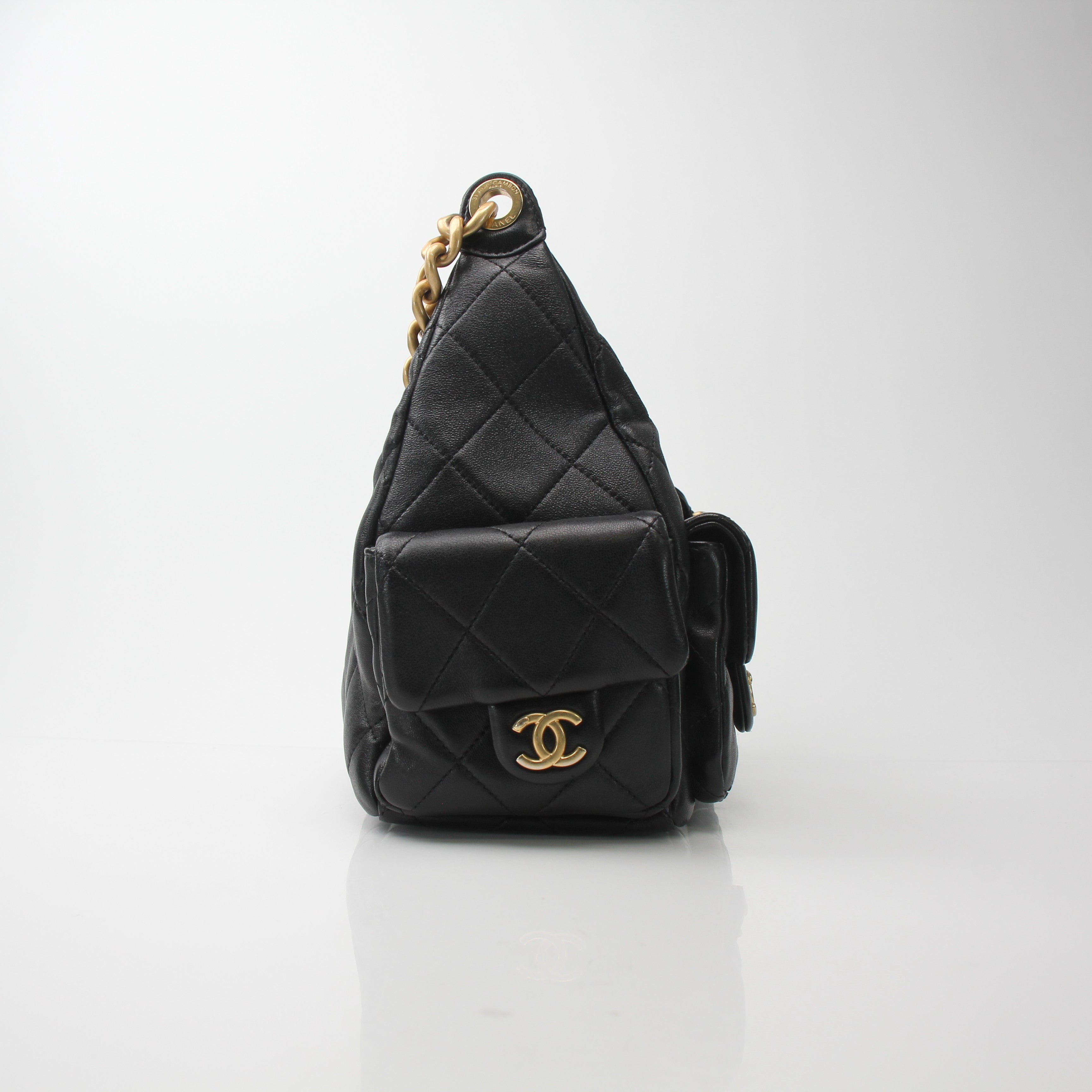 Chanel Tendy CC Large Quilted Pocket Hobo Bag
