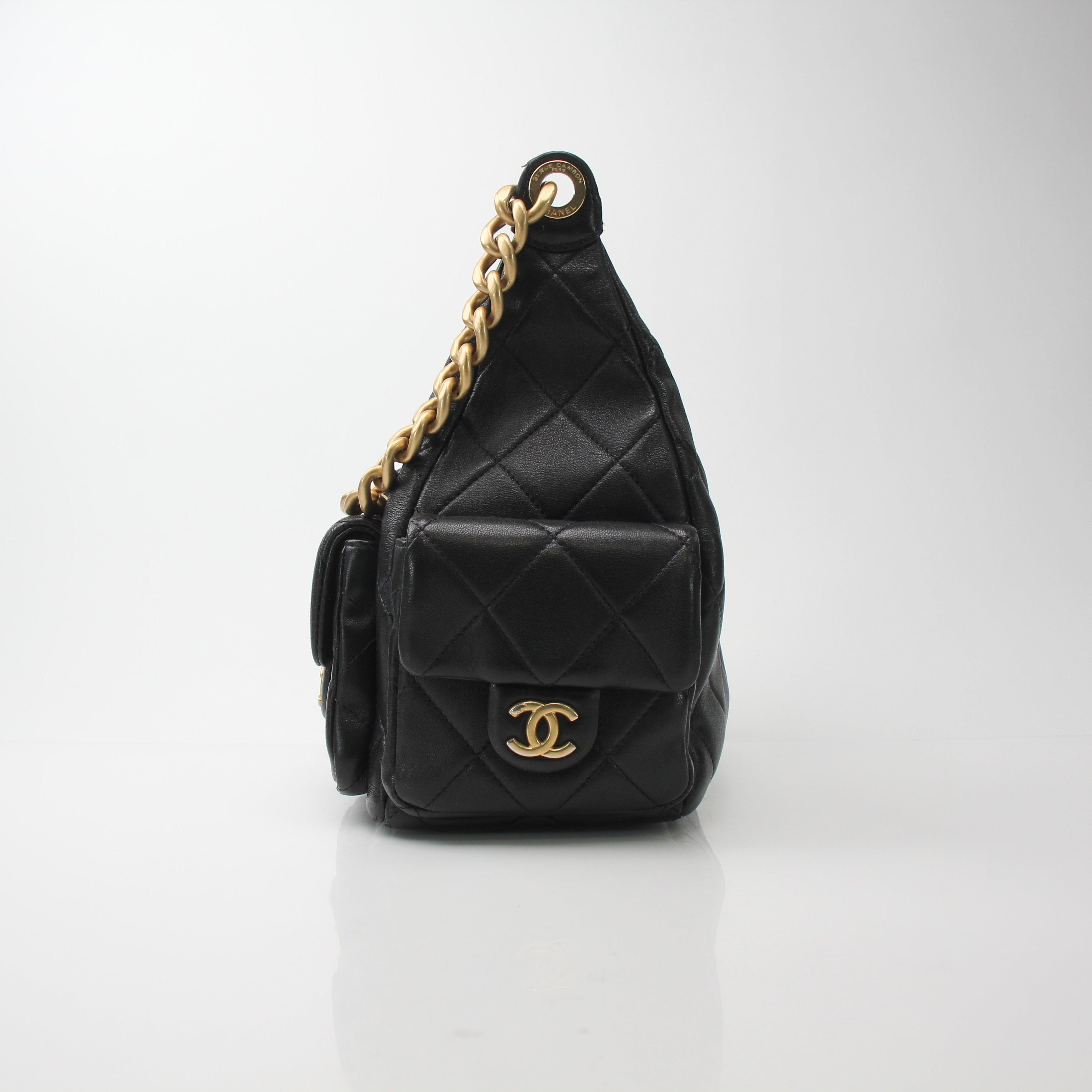 Chanel Tendy CC Large Quilted Pocket Hobo Bag