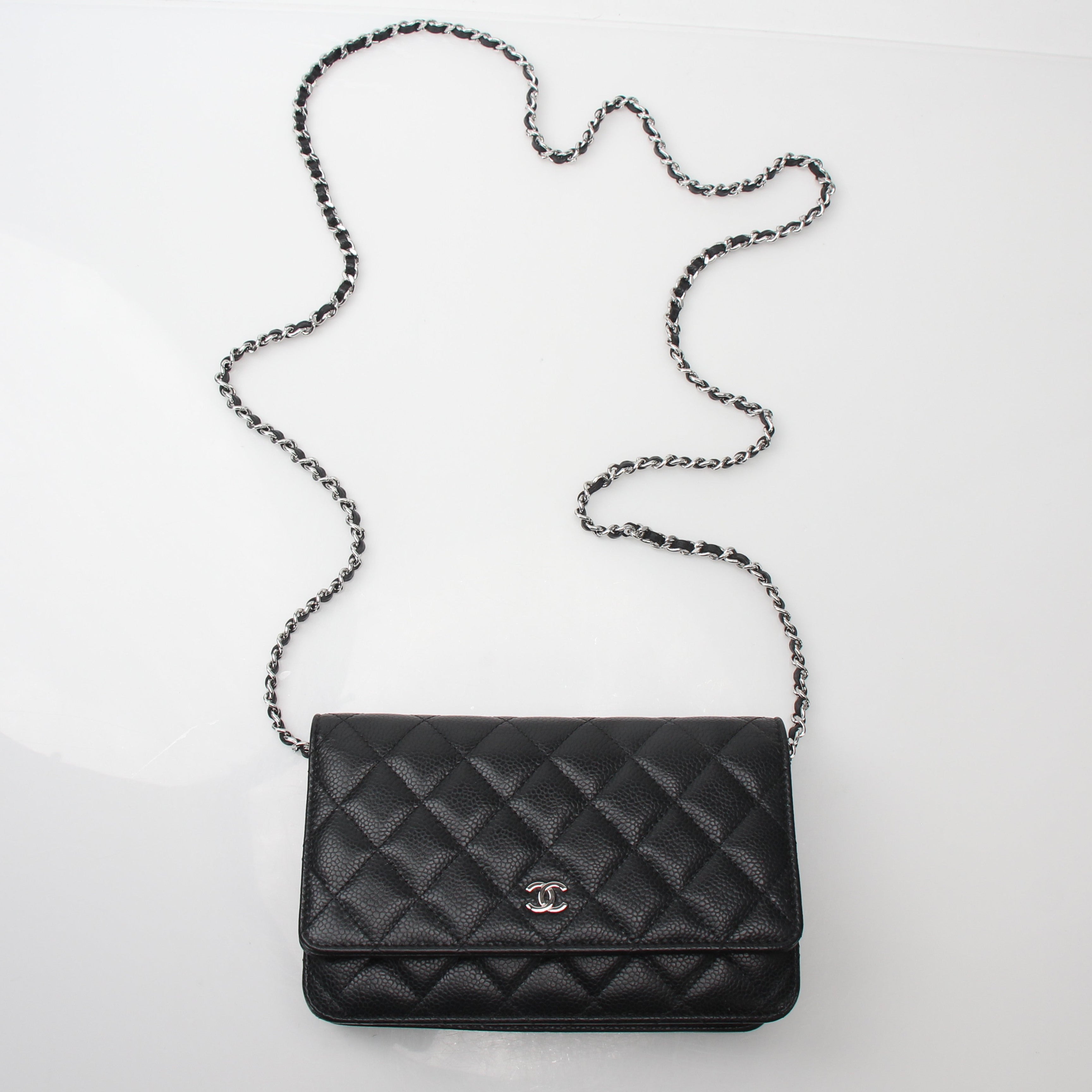 Chanel Quilted Caviar Wallet on Chain