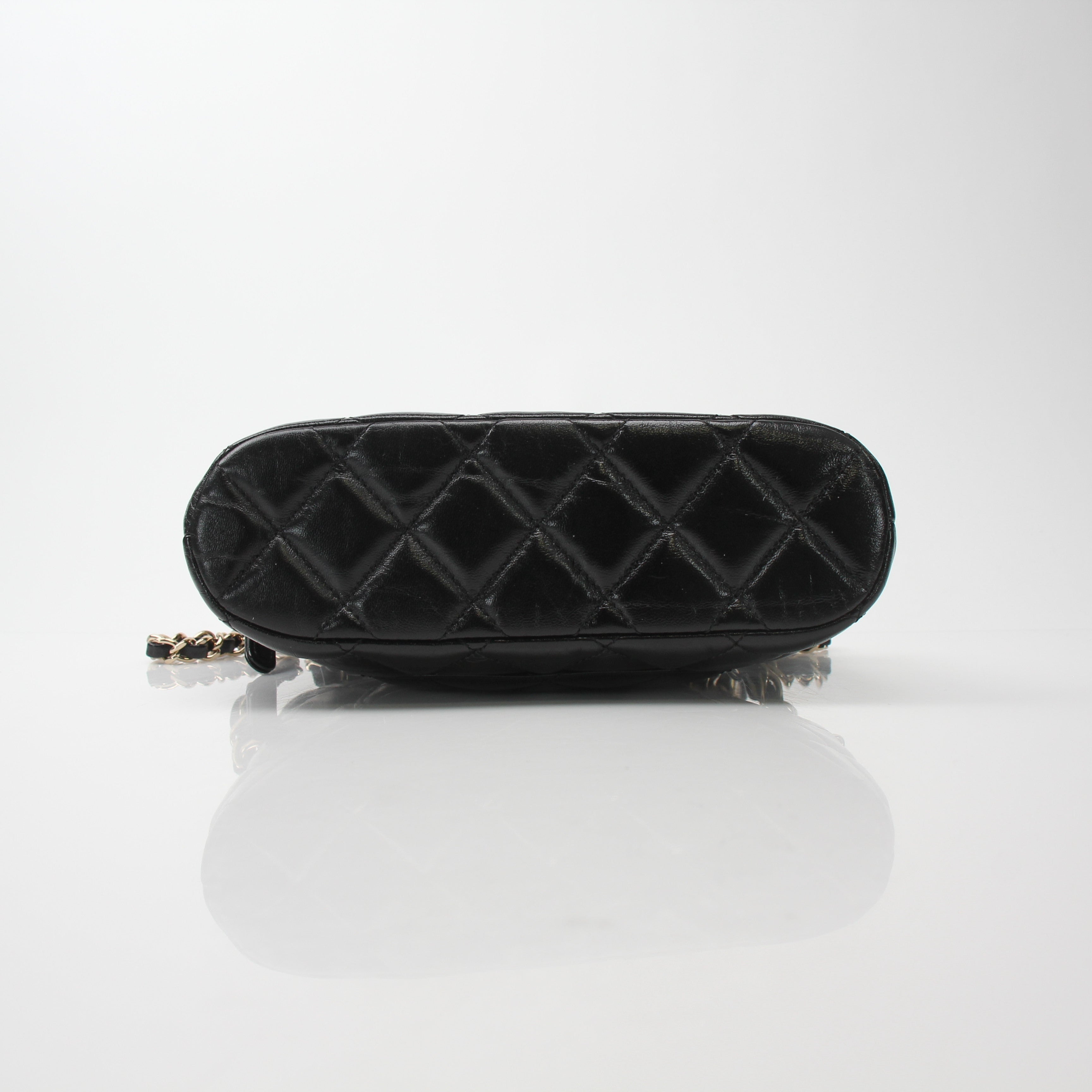 Chanel Shiny Crumpled Calfskin Mini Bowling Bag