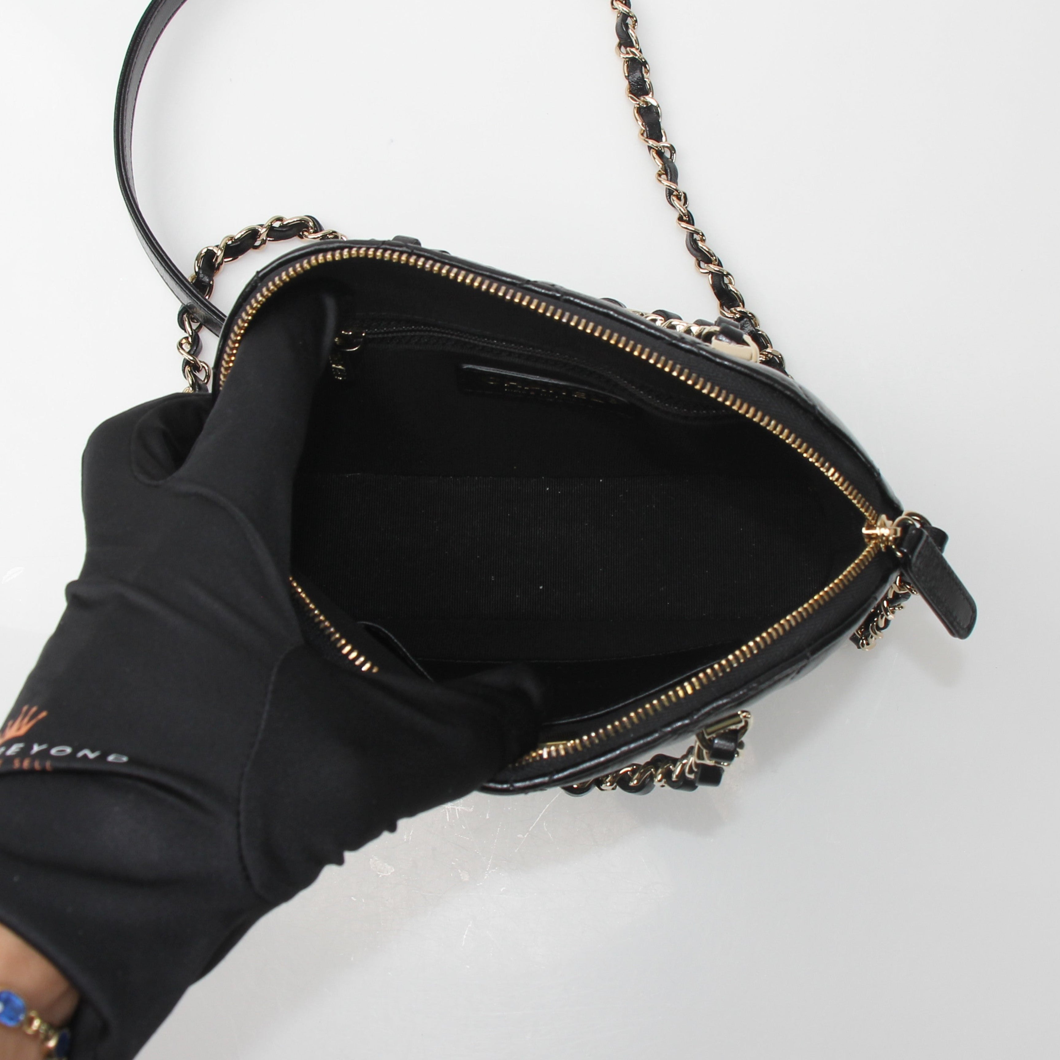 Chanel Shiny Crumpled Calfskin Mini Bowling Bag