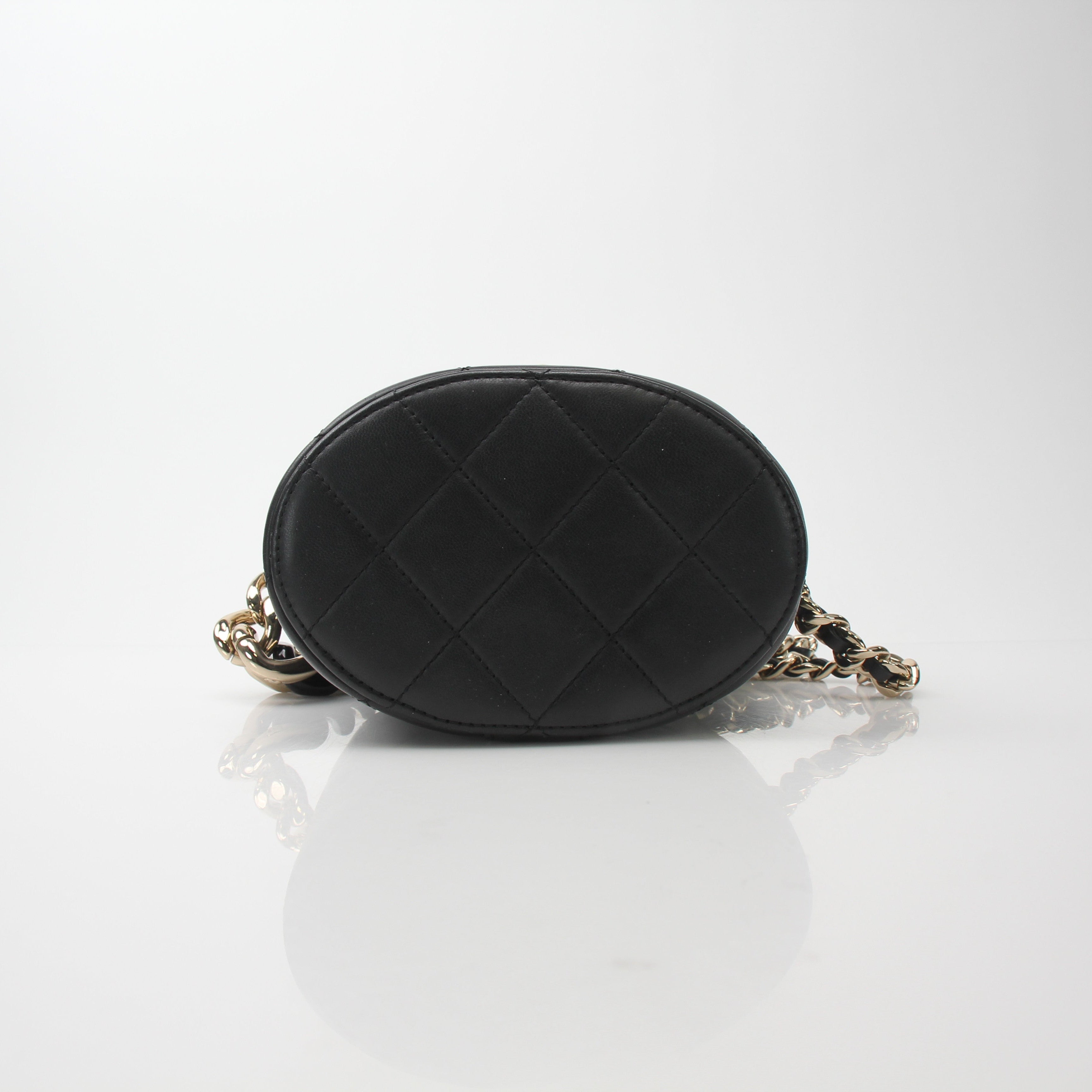Chanel Quilted Lambskin Chain Vanity Case Crossbody Bag