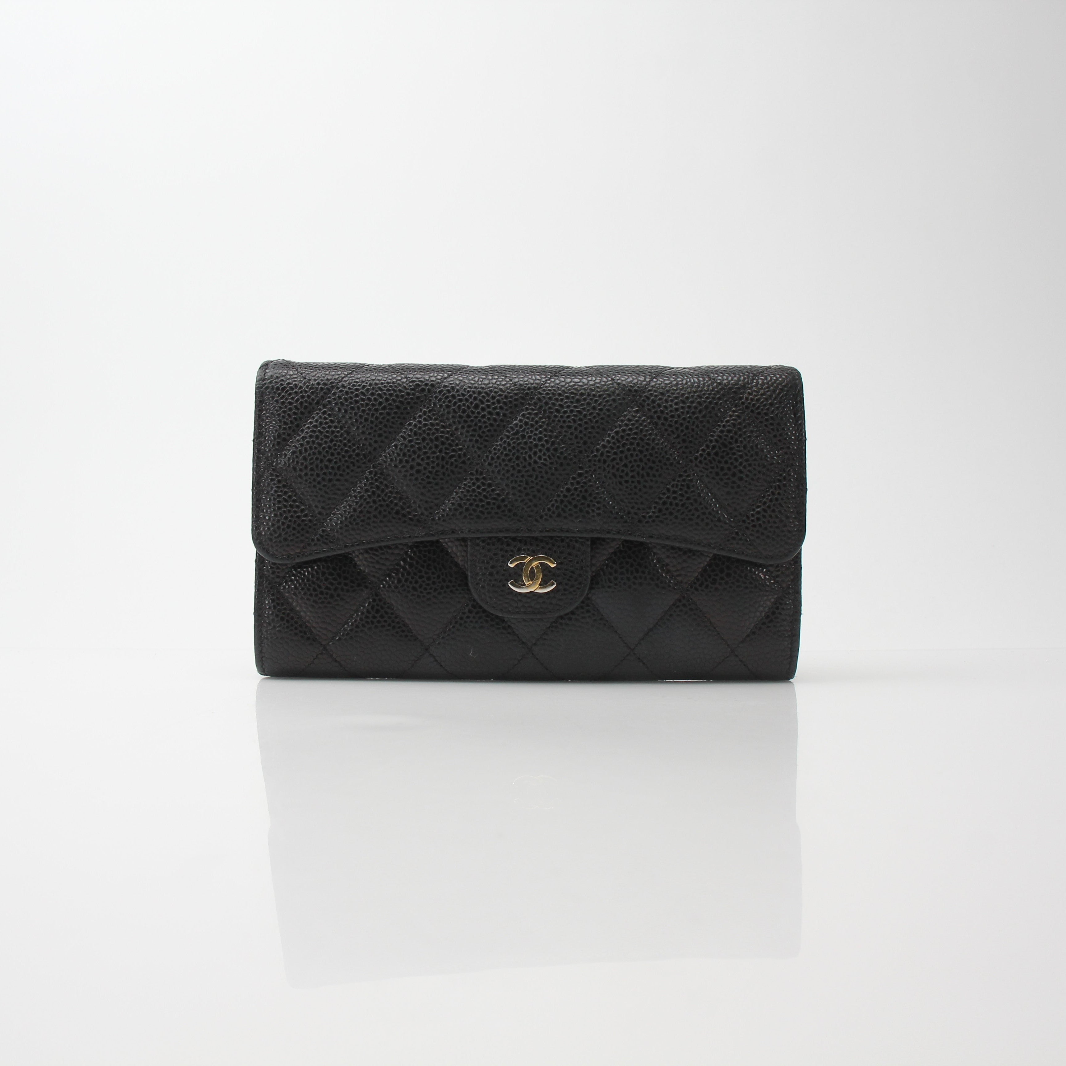 Chanel Quilted Caviar Large Flap Wallet