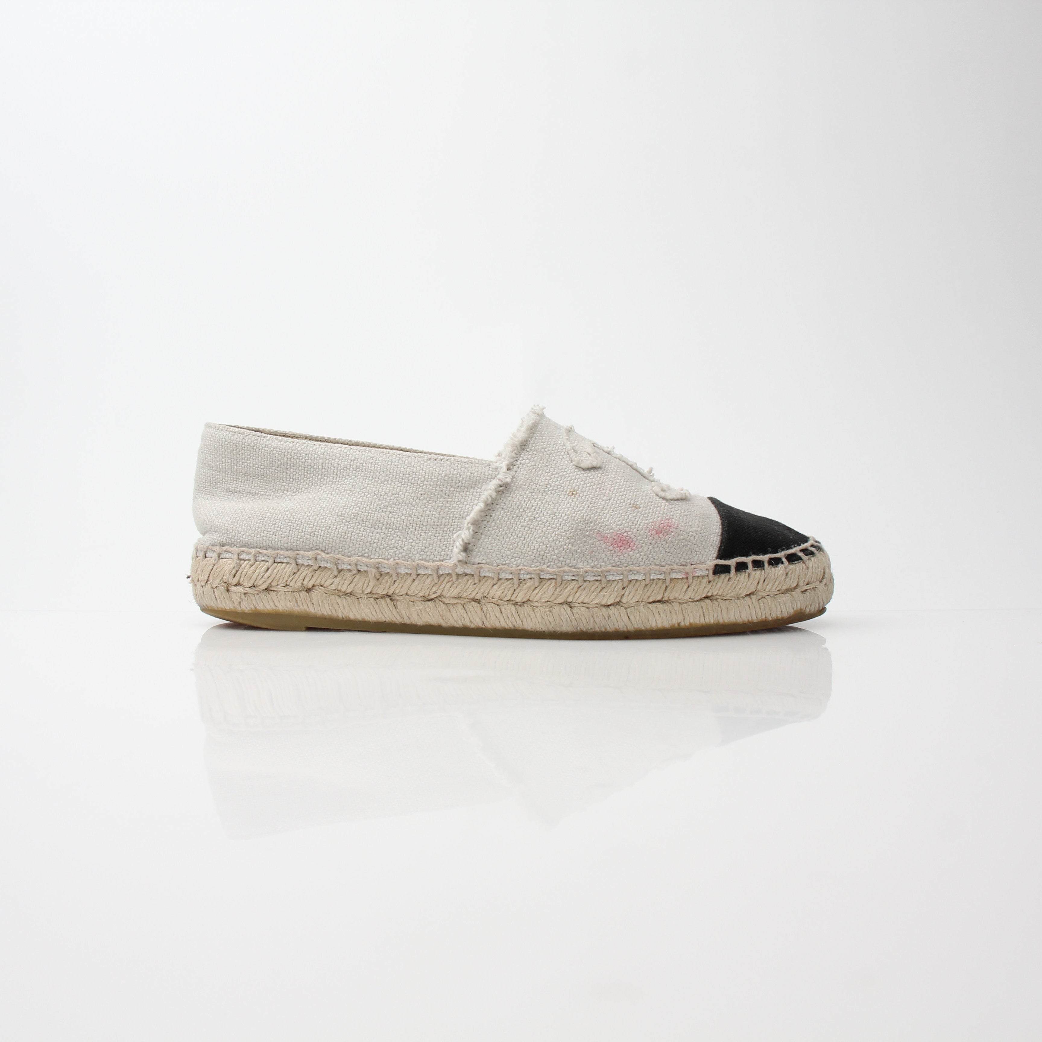 Chanel Women’s Canvas Cap Toe Espadrille Flats