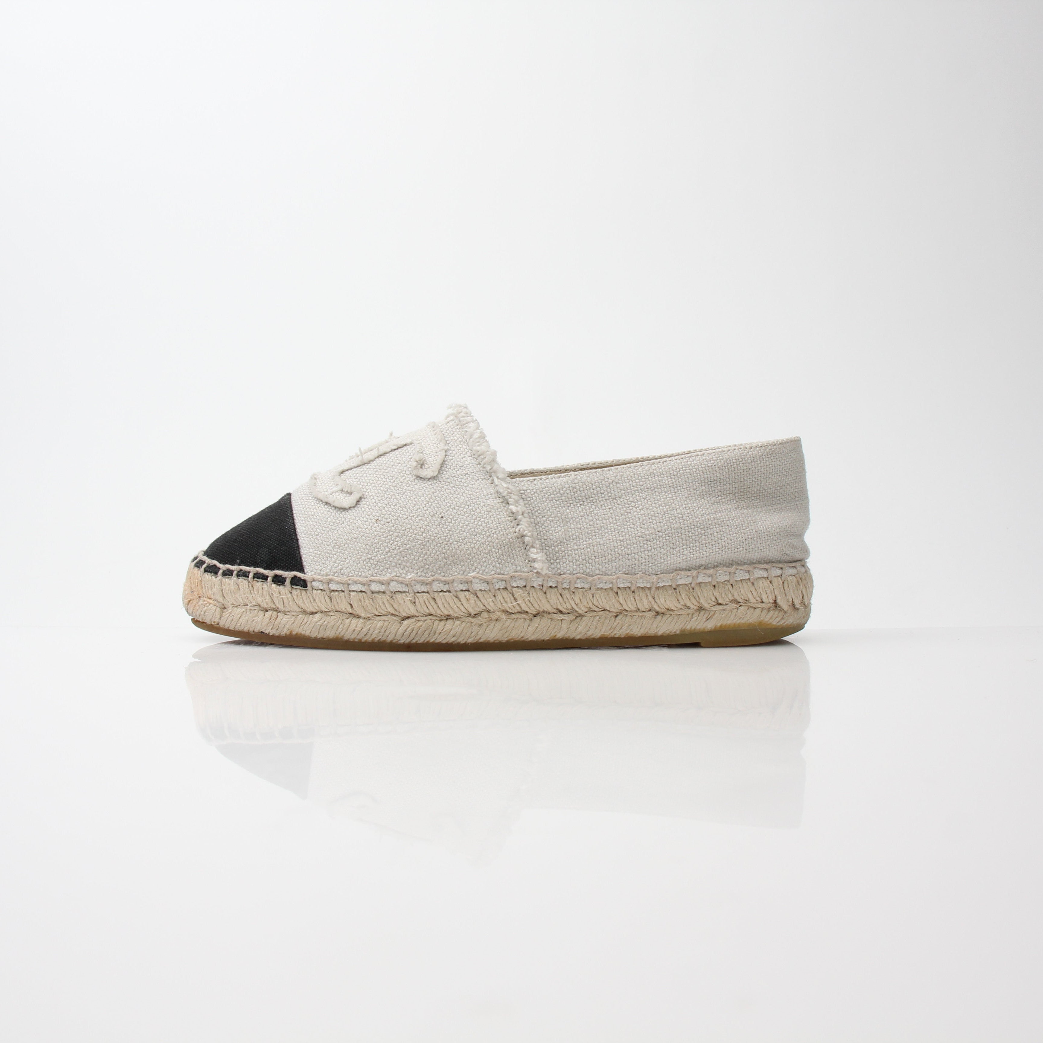 Chanel Women’s Canvas Cap Toe Espadrille Flats