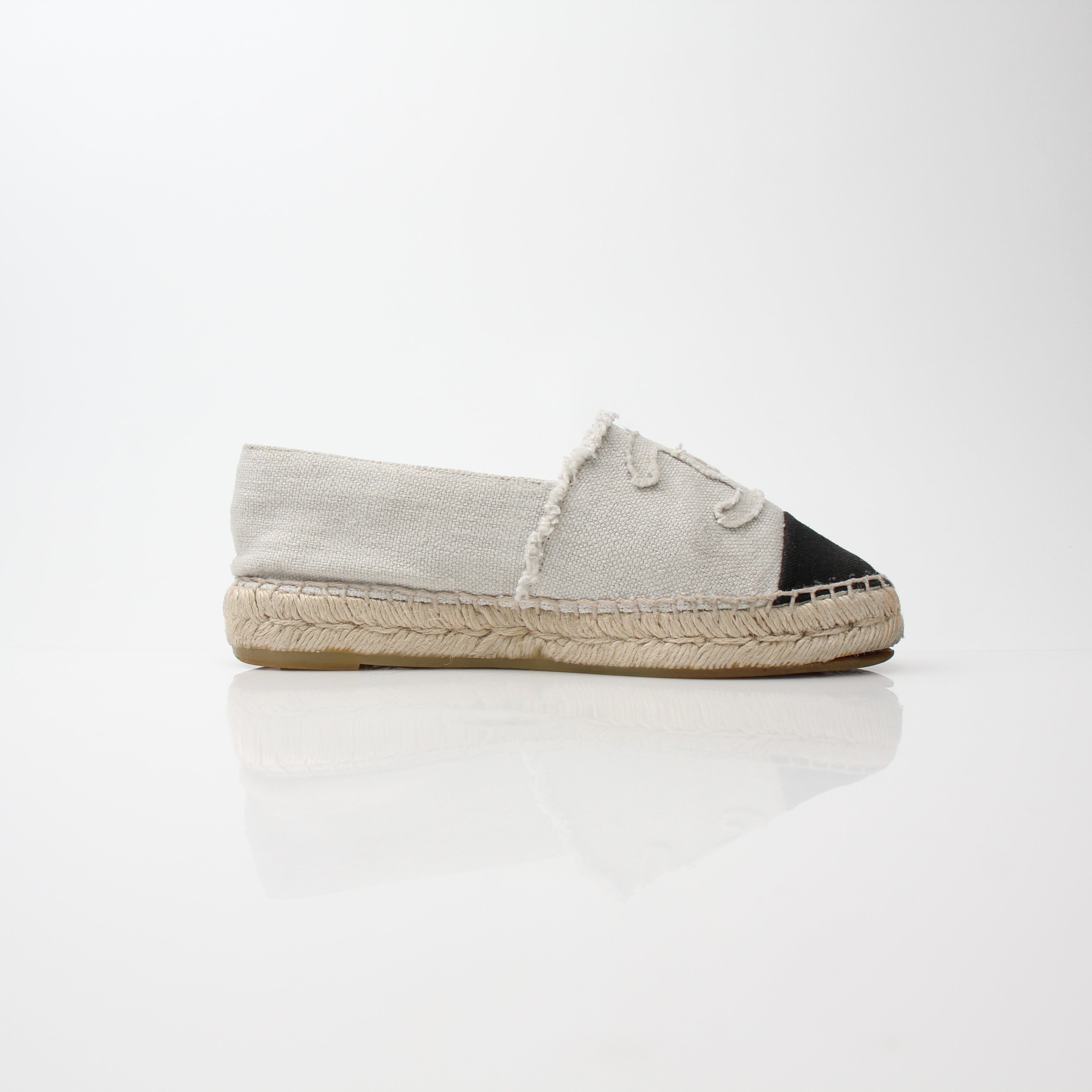 Chanel Women’s Canvas Cap Toe Espadrille Flats