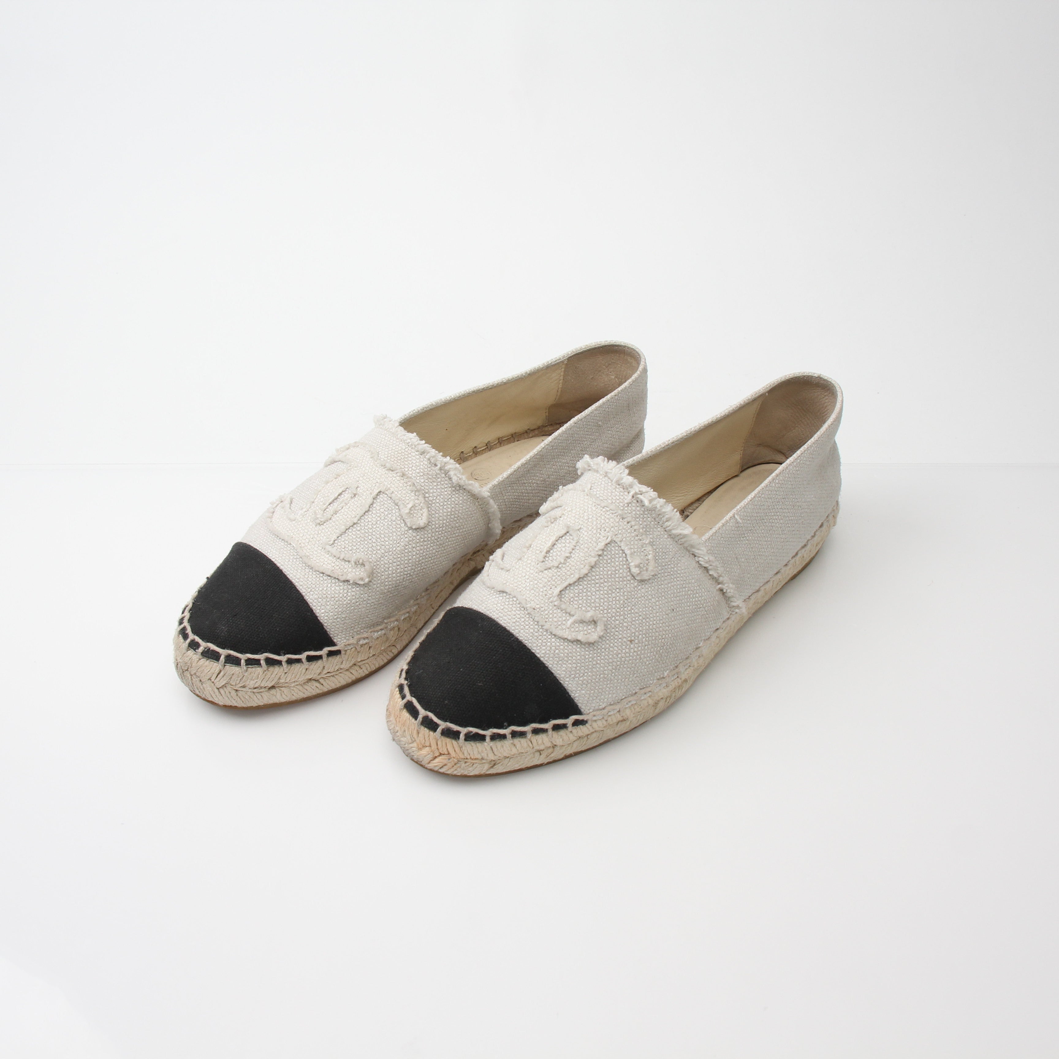Chanel Women’s Canvas Cap Toe Espadrille Flats