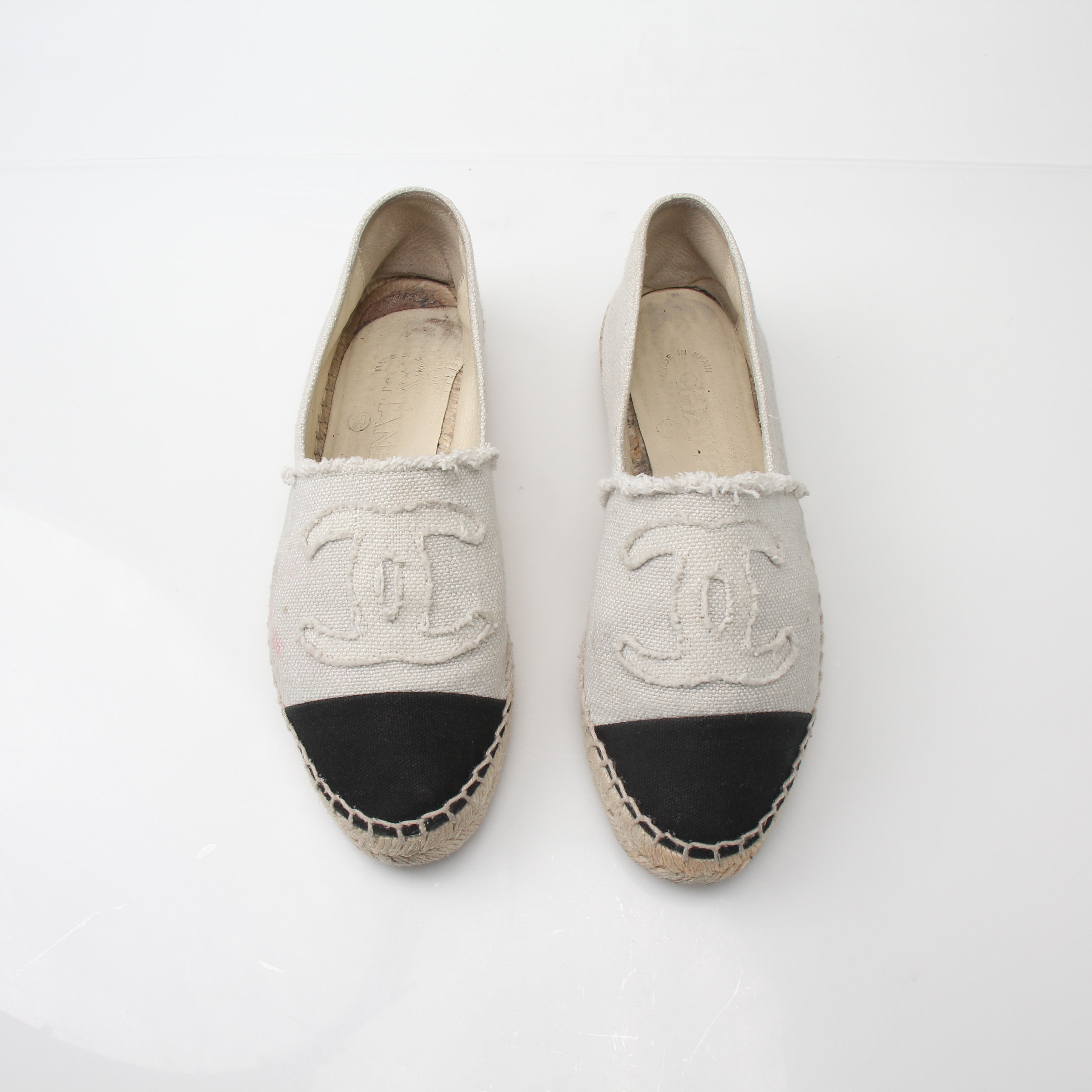 Chanel Women’s Canvas Cap Toe Espadrille Flats