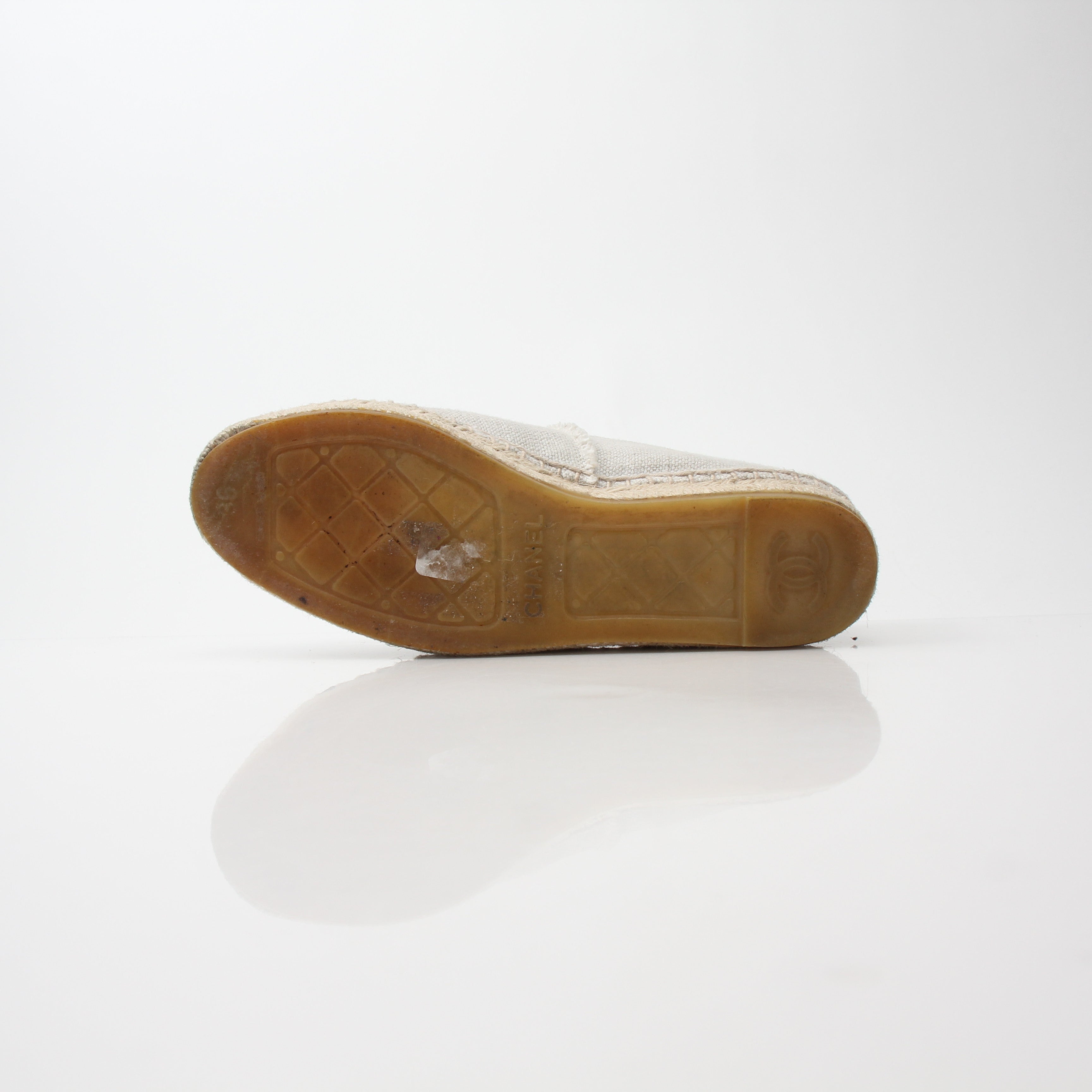 Chanel Women’s Canvas Cap Toe Espadrille Flats