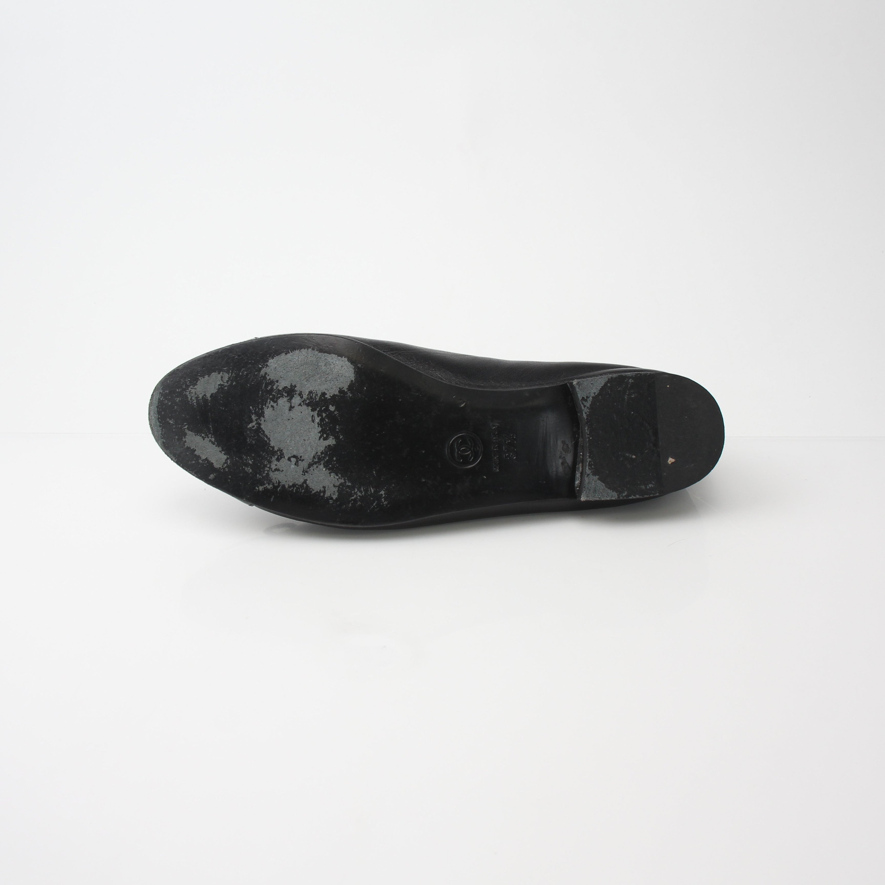 Chanel Women’s CC Cap Toe Bow Detail Ballet Flats