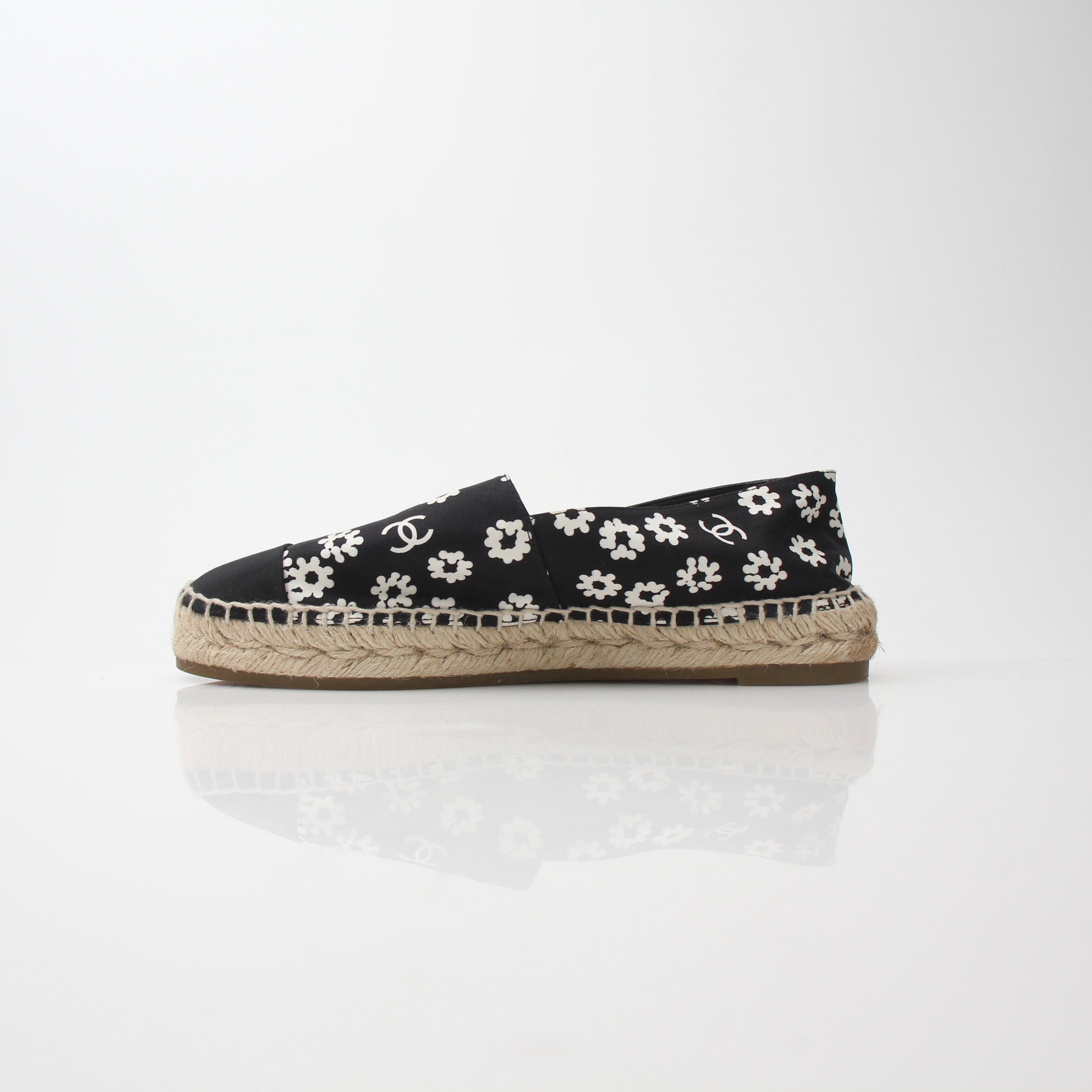Chanel Women’s Camellia Print Espadrille Flats