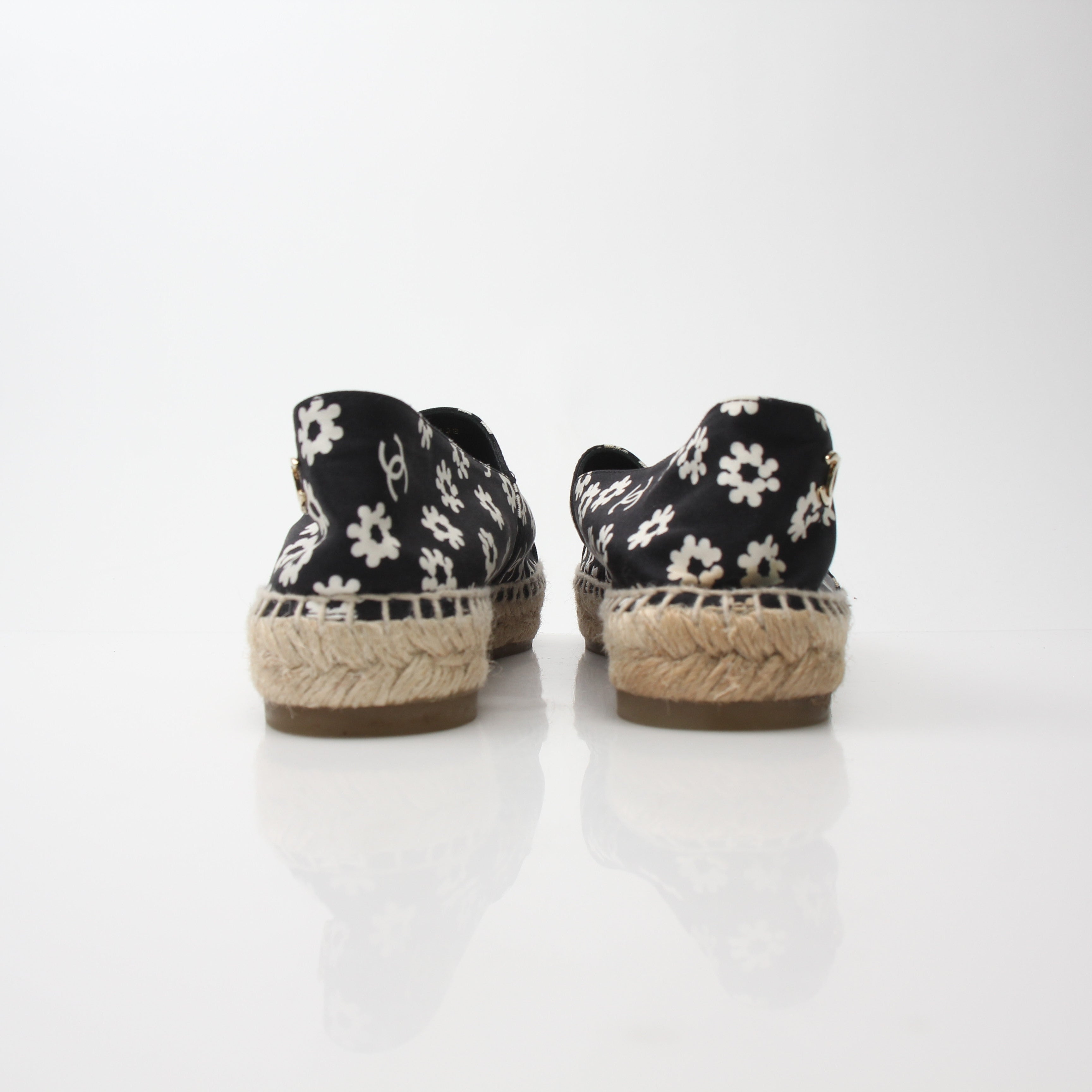 Chanel Women’s Camellia Print Espadrille Flats